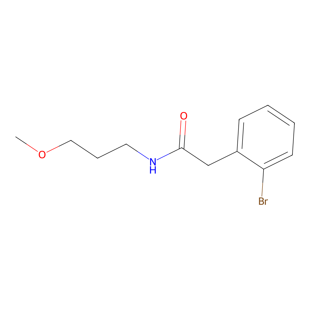 2-(2-Bromophenyl)-N-(3-methoxypropyl)acetamide molecular structure, CAS 1991731-90-8