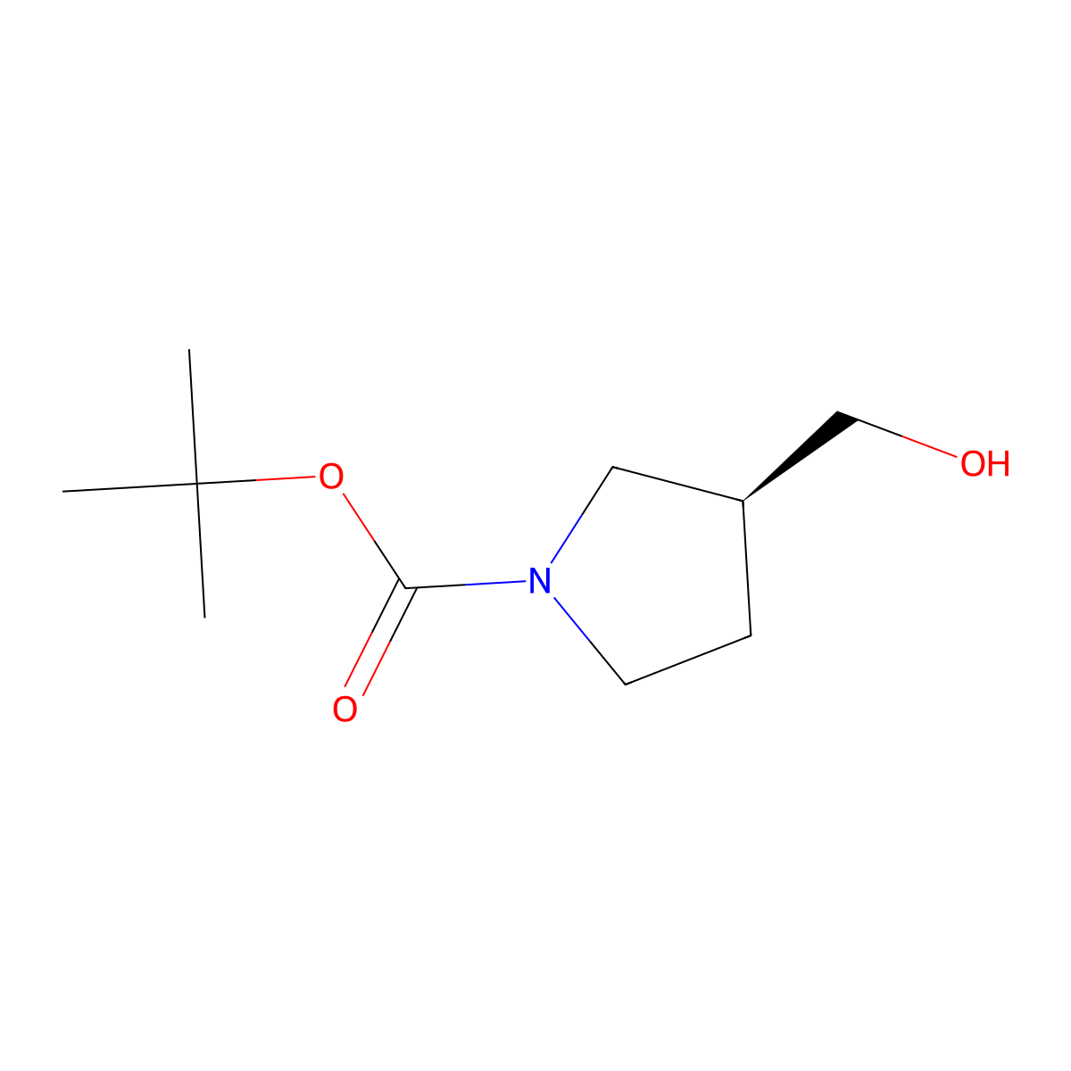 tert-butyl (3S)-3-(hydroxymethyl)pyrrolidine-1-carboxylate molecular structure, CAS 199174-24-8
