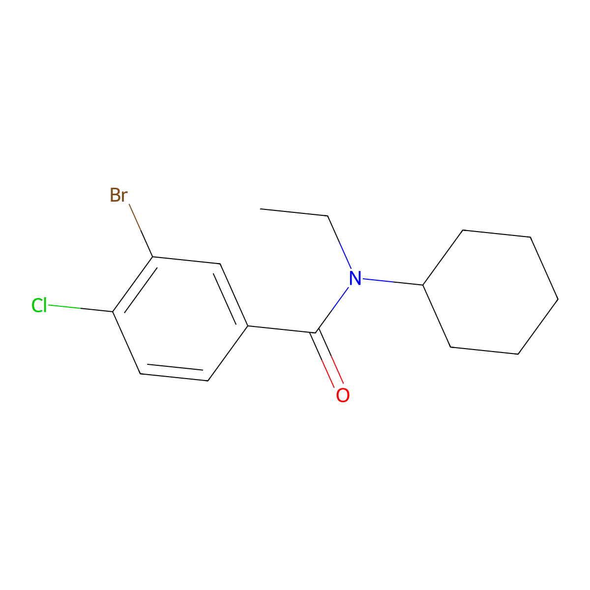 3-Bromo-4-chloro-N-cyclohexyl-N-ethylbenzamide molecular structure, CAS 1991741-22-0