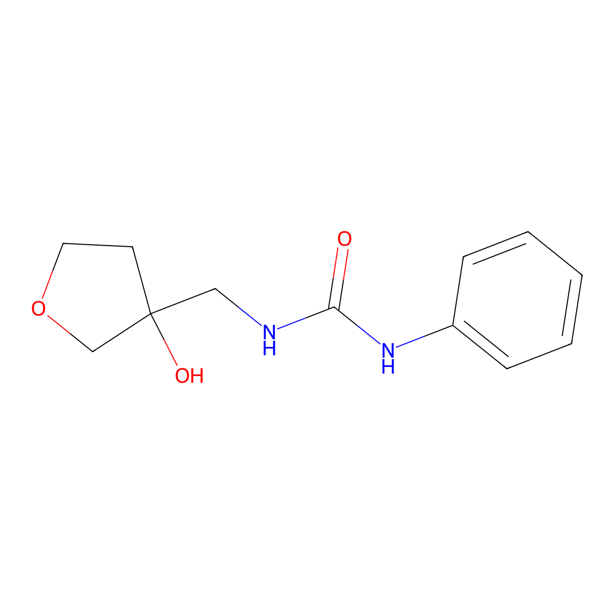 1-((3-Hydroxytetrahydrofuran-3-yl)methyl)-3-phenylurea molecular structure, CAS 1991787-47-3