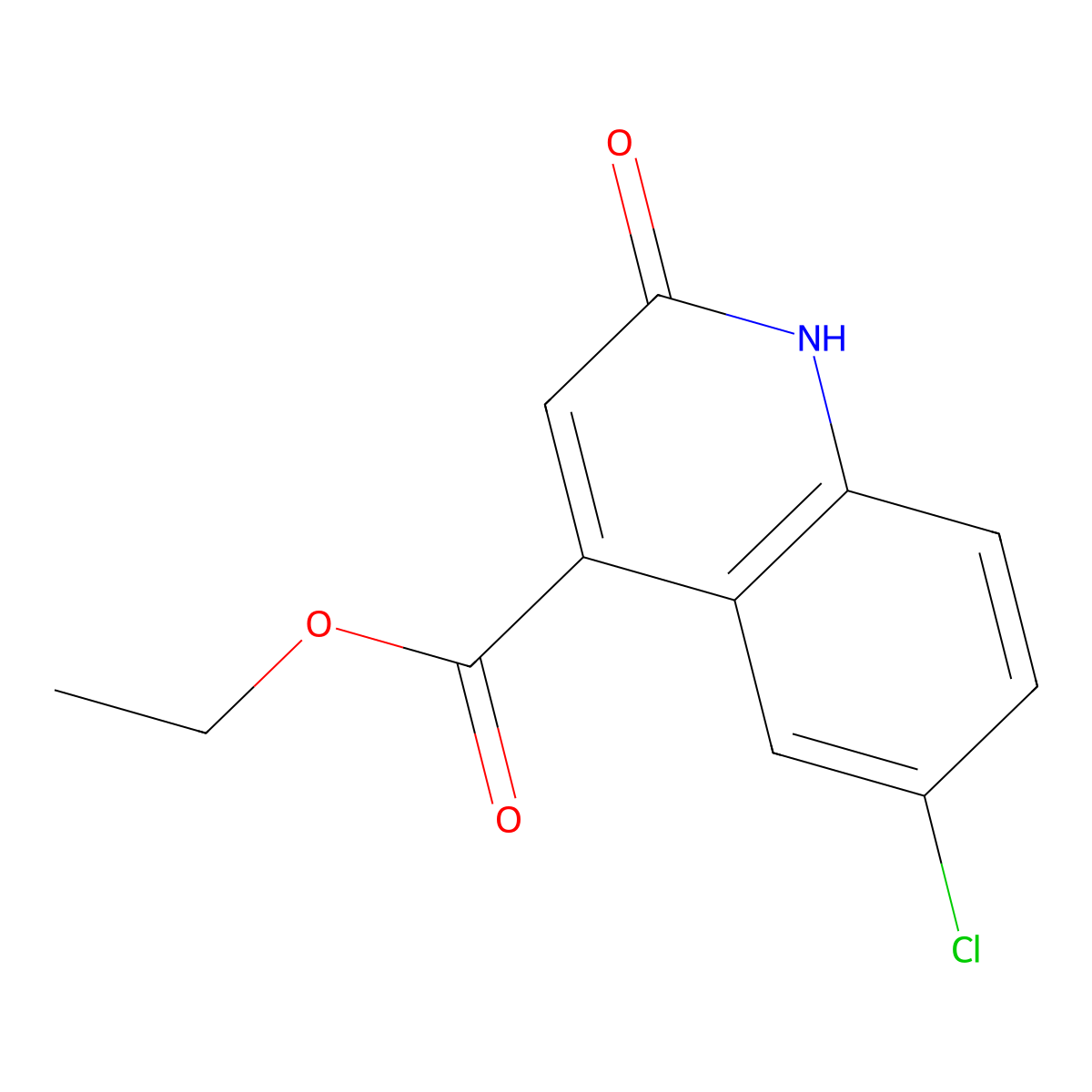 Ethyl 6-chloro-2-oxo-1,2-dihydroquinoline-4-carboxylate molecular structure, CAS 199179-57-2