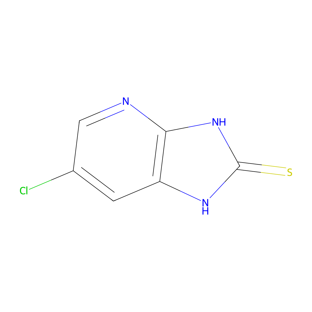 6-chloro-1,3-dihydro-2H-imidazo[4,5-b]pyridine-2-thione molecular structure, CAS 19918-37-7
