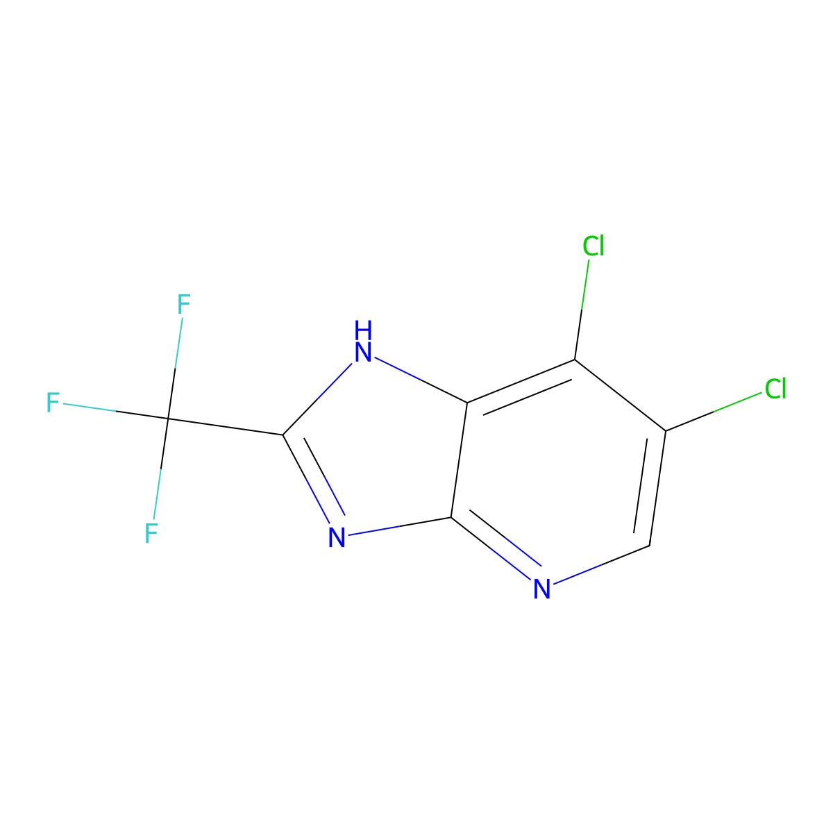 6,7-Dichloro-2-(trifluoromethyl)-3H-imidazo[4,5-b]pyridine molecular structure, CAS 19918-41-3