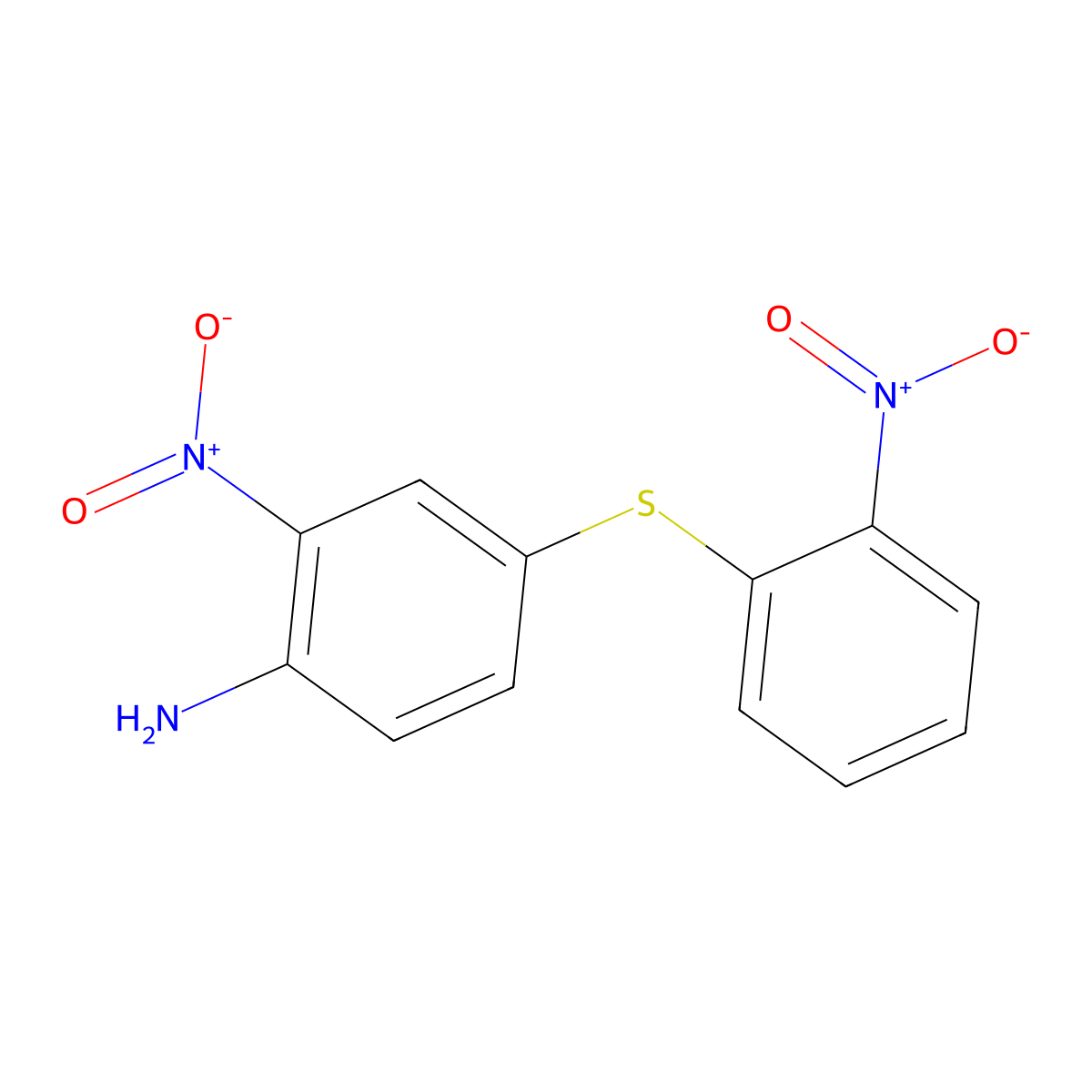 2-Nitro-4-[(2-nitrophenyl)thio]aniline molecular structure, CAS 19918-72-0
