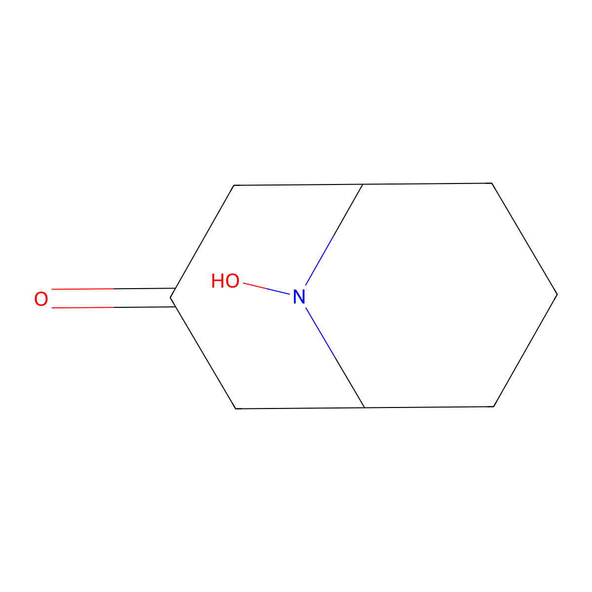9-Azabicyclo(3.3.1)nonan-3-one, 9-hydroxy- molecular structure, CAS 19918-88-8