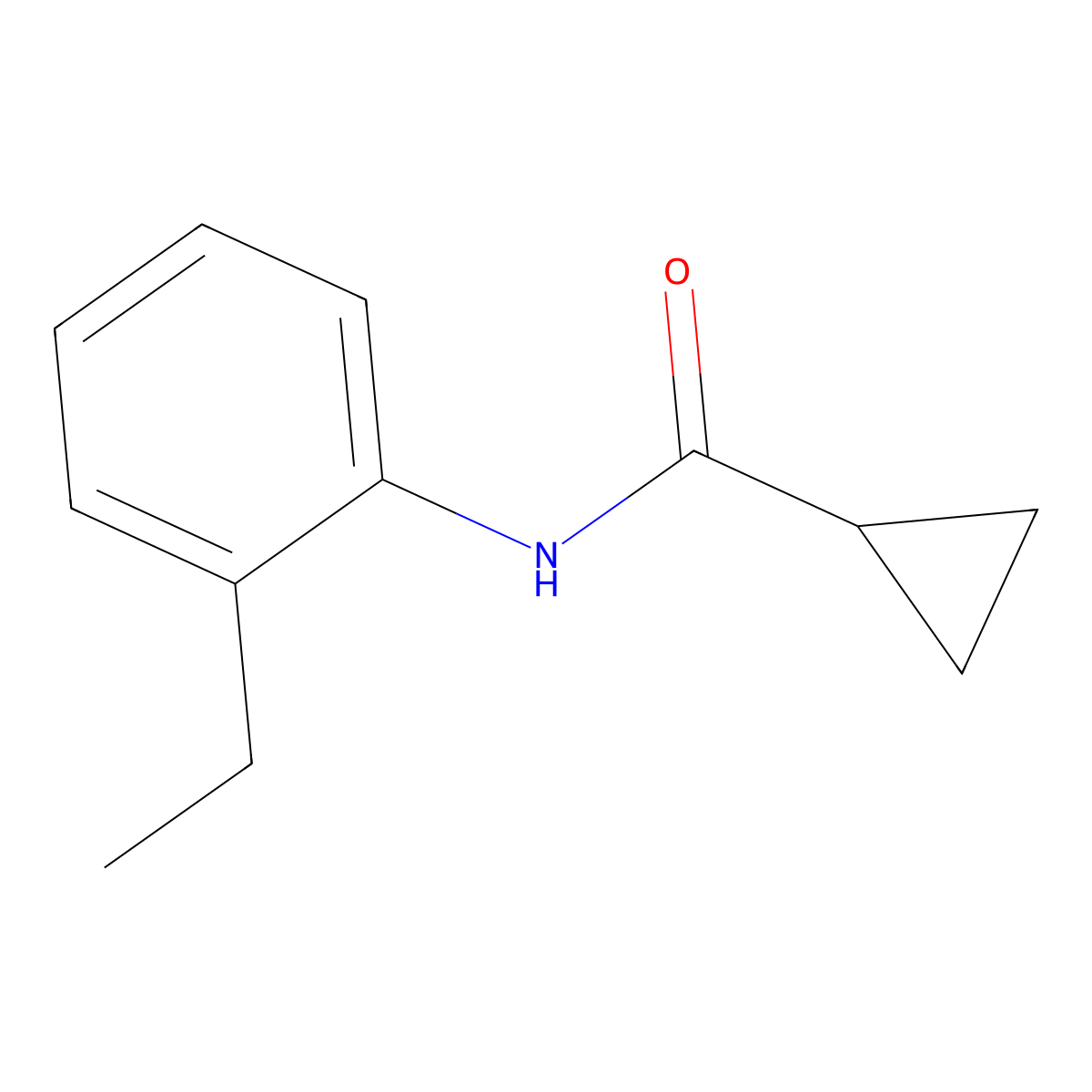 N-(2-ethylphenyl)cyclopropanecarboxamide molecular structure, CAS 199180-01-3
