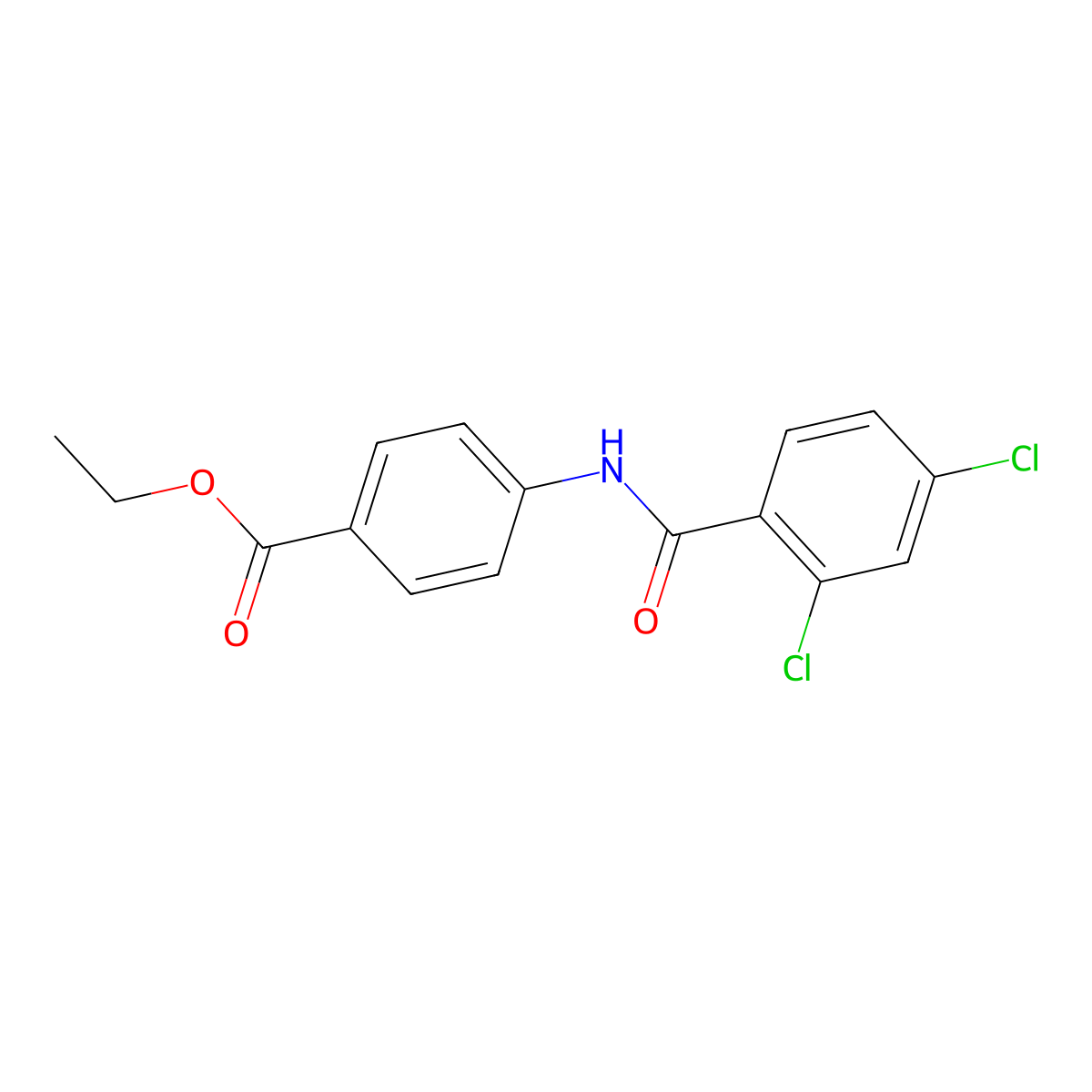 Ethyl 4-[(2,4-dichlorobenzoyl)amino]benzoate molecular structure, CAS 199180-10-4