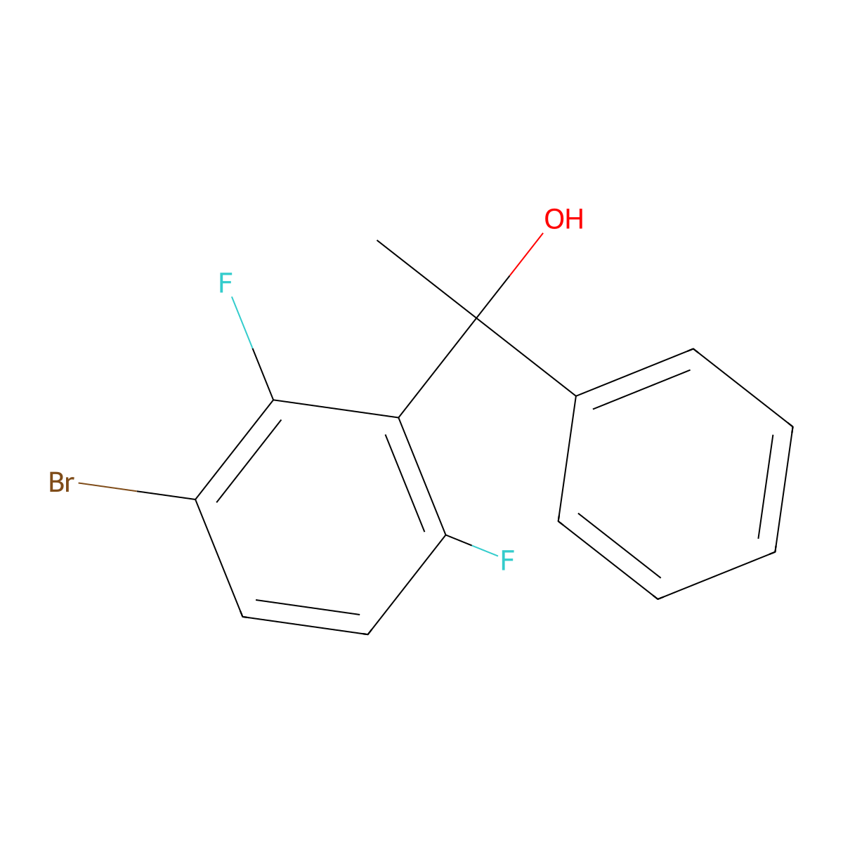 3-Bromo-2,6-difluoro-alpha-methyl-alpha-phenylbenZenemethanol molecular structure, CAS 1991802-83-5