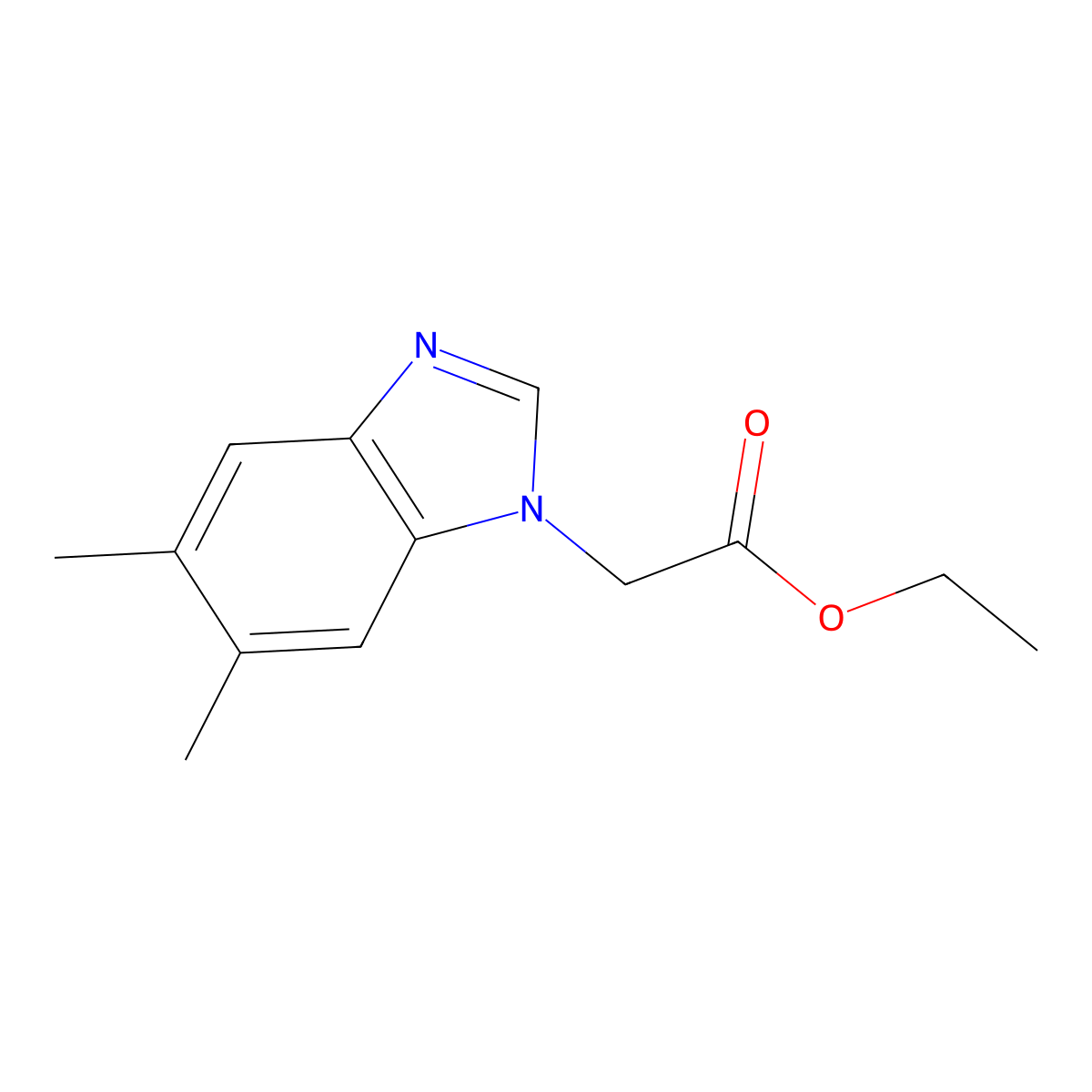 Ethyl 5,6-dimethyl-1h-benzimidazole-1-acetate molecular structure, CAS 199189-67-8