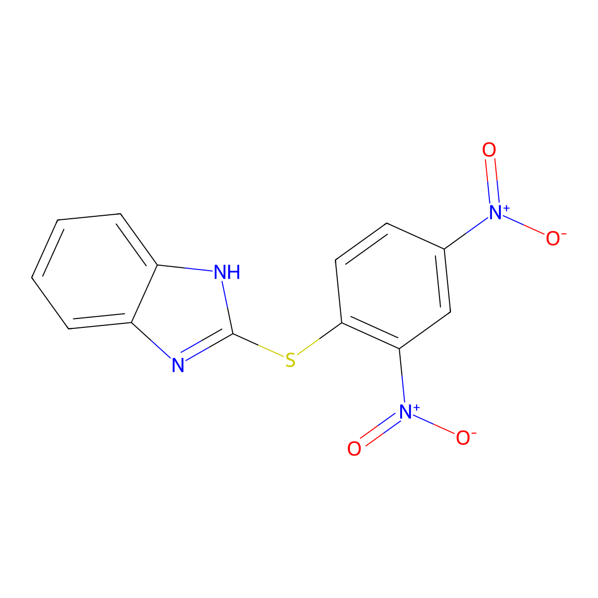 1H-Benzimidazole, 2-[(2,4-dinitrophenyl)thio]- molecular structure, CAS 19919-16-5