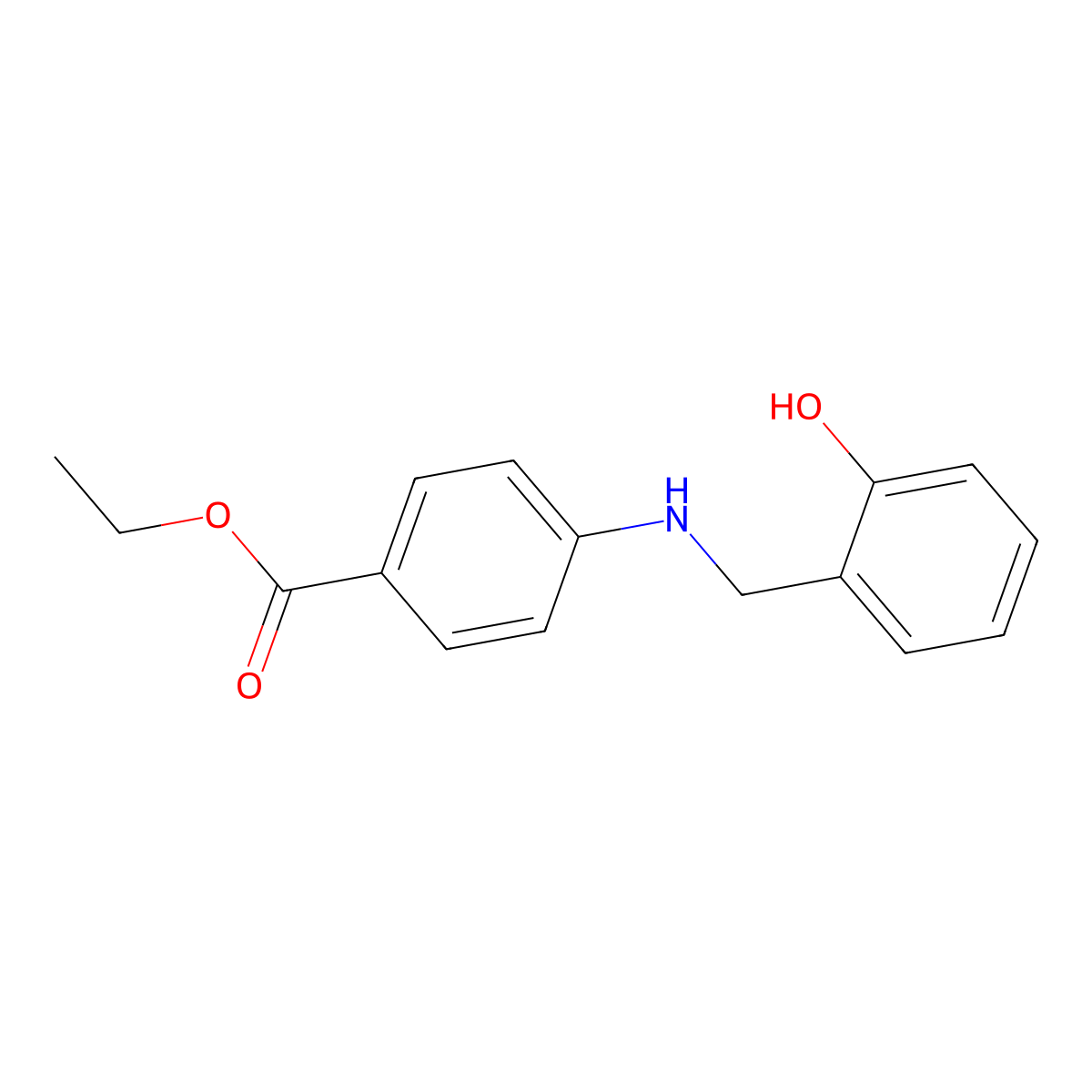 Ethyl 4-[(2-hydroxybenzyl)amino]benzoate molecular structure, CAS 199190-52-8