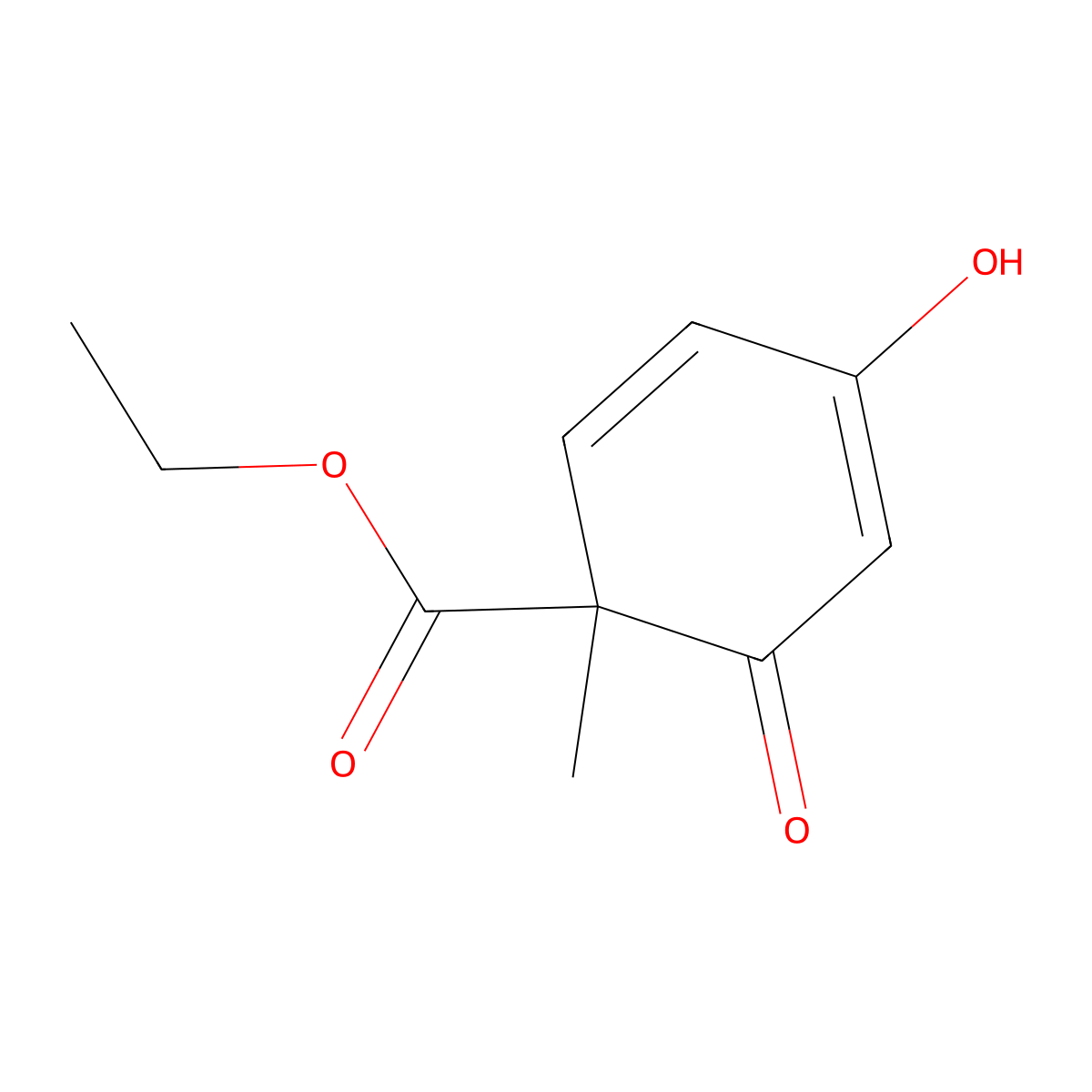 Ethyl 4-hydroxy-1-methyl-6-oxocyclohexa-2,4-diene-1-carboxylate molecular structure, CAS 199190-62-0