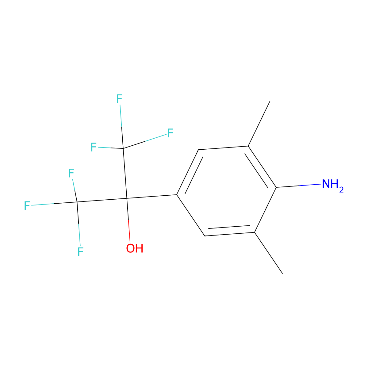 2-(4-Amino-3,5-dimethylphenyl)-1,1,1,3,3,3-hexafluoropropan-2-ol molecular structure, CAS 1992-04-7