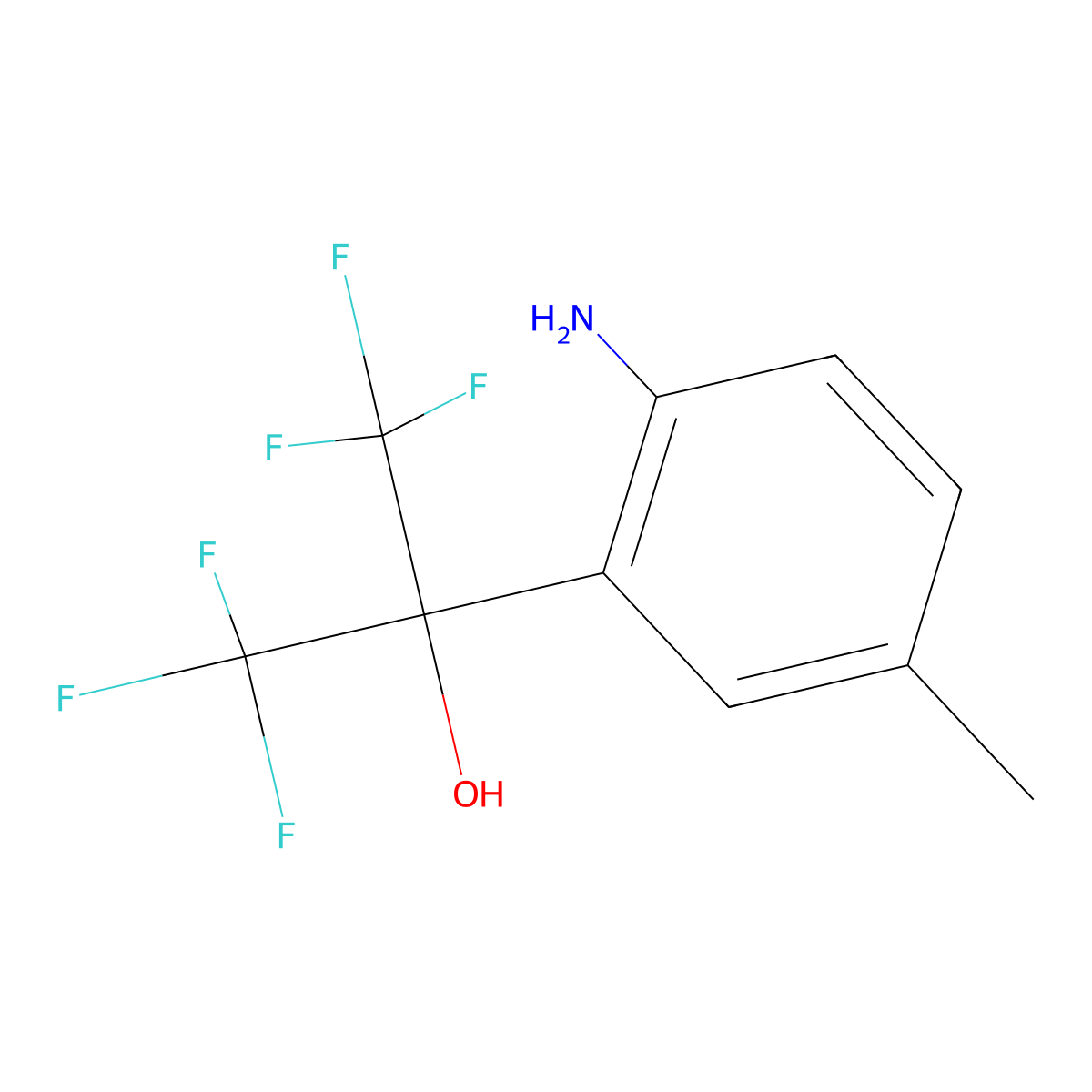 2-(2-Amino-5-methyl-phenyl)-1,1,1,3,3,3-hexafluoro-propan-2-ol molecular structure, CAS 1992-07-0