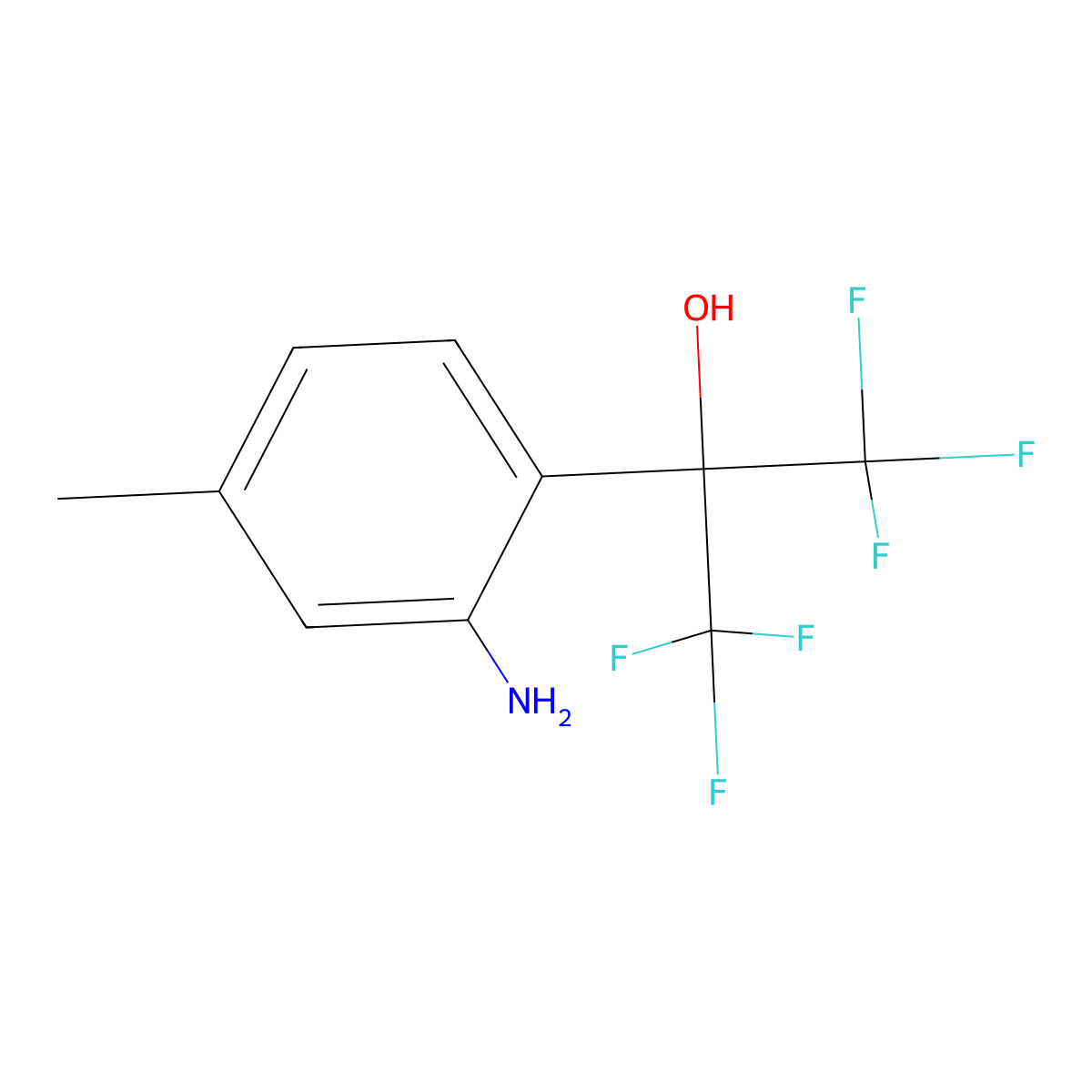 2-(2-Amino-4-methylphenyl)-1,1,1,3,3,3-hexafluoropropan-2-ol molecular structure, CAS 1992-08-1