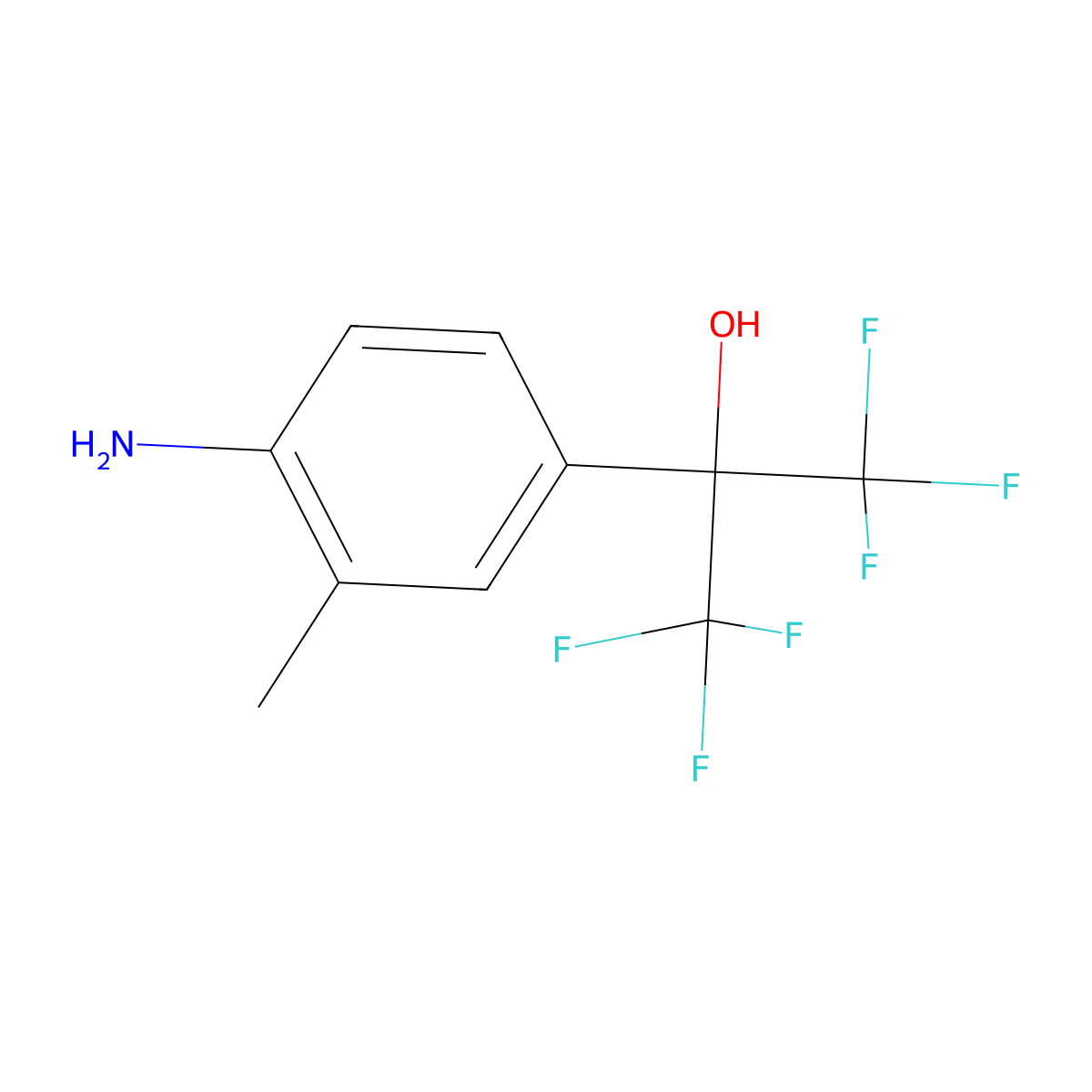 2-(4-Amino-3-methylphenyl)-1,1,1,3,3,3-hexafluoropropan-2-ol molecular structure, CAS 1992-09-2
