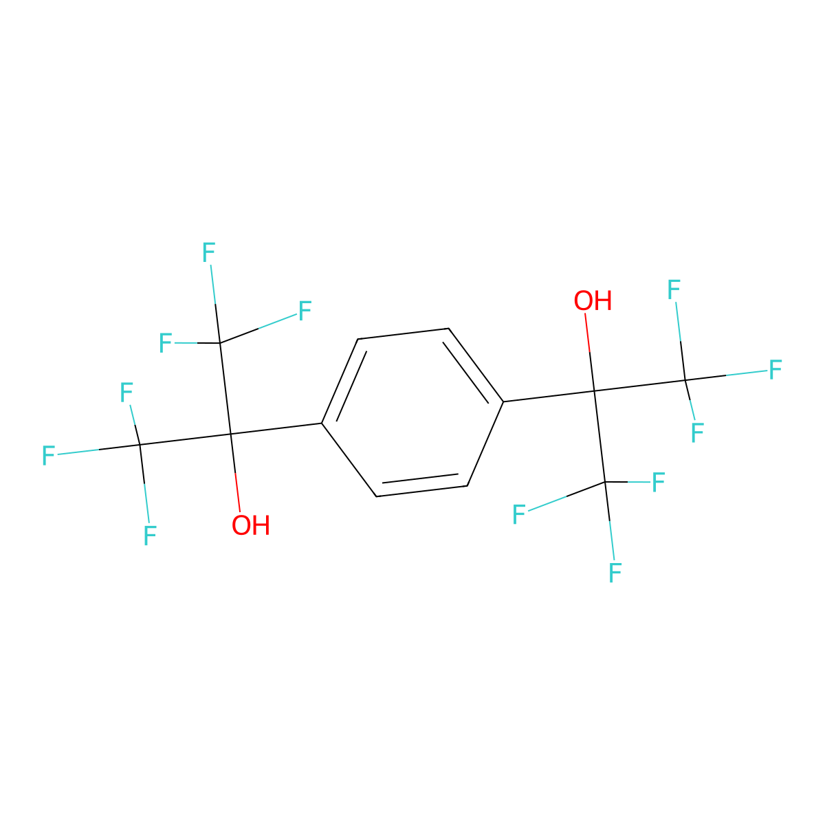 1,4-Bis(2-hydroxyhexafluoroisopropyl)benzene molecular structure, CAS 1992-15-0