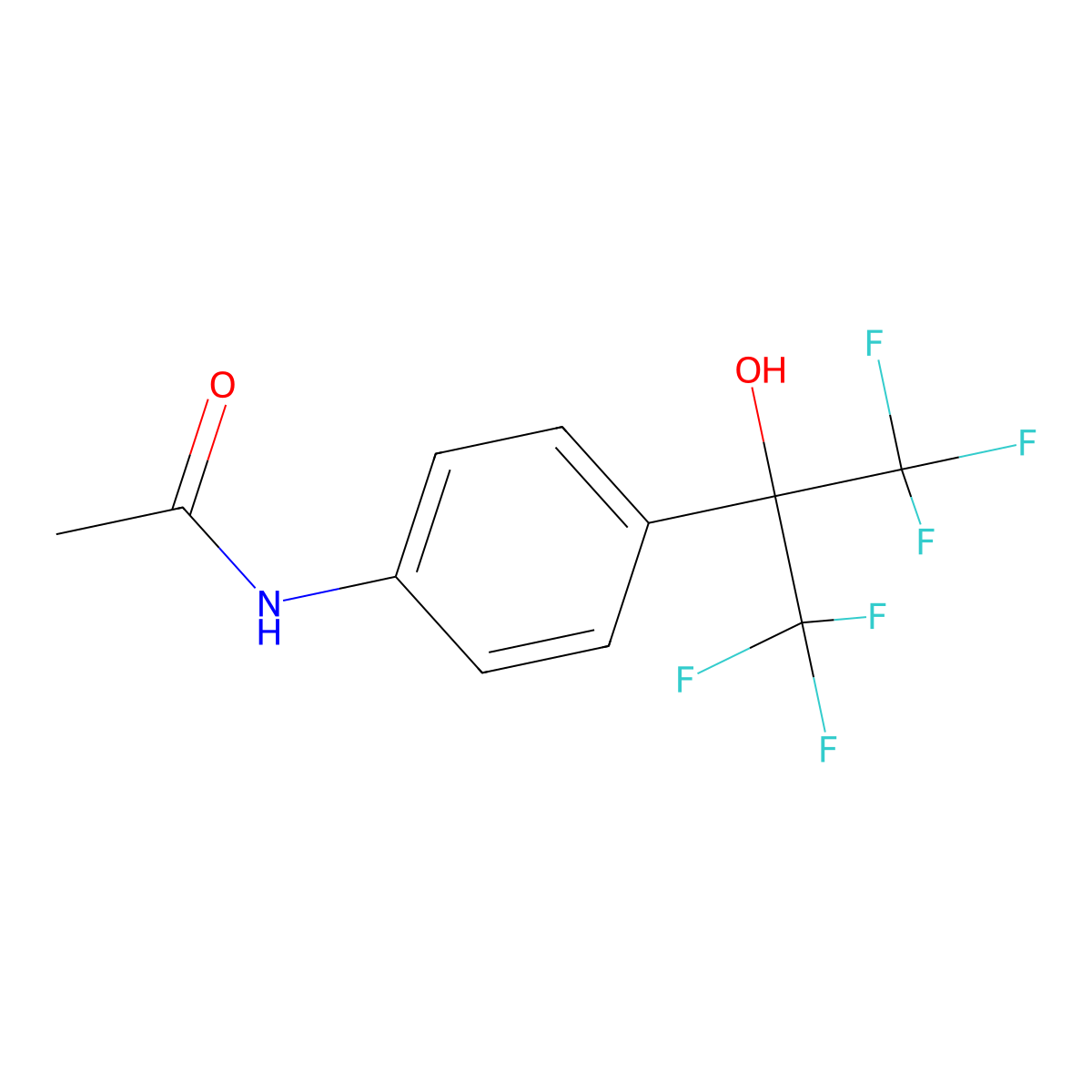 N-(4-(1,1,1,3,3,3-Hexafluoro-2-hydroxypropan-2-yl)phenyl)acetamide molecular structure, CAS 1992-24-1