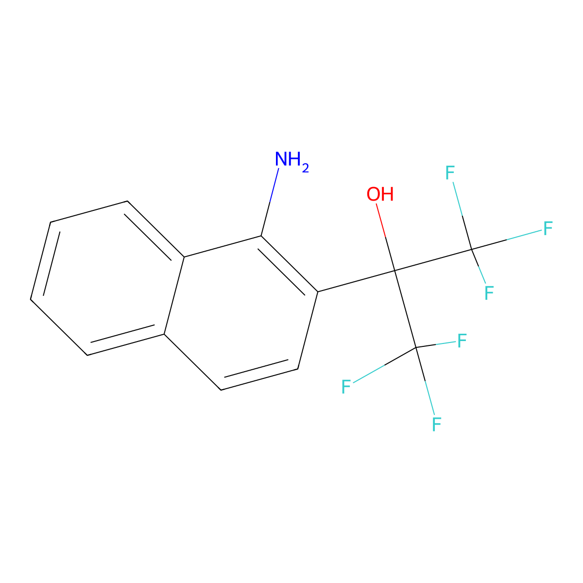 2-(1-Aminonaphthalen-2-yl)-1,1,1,3,3,3-hexafluoropropan-2-ol molecular structure, CAS 1992-25-2