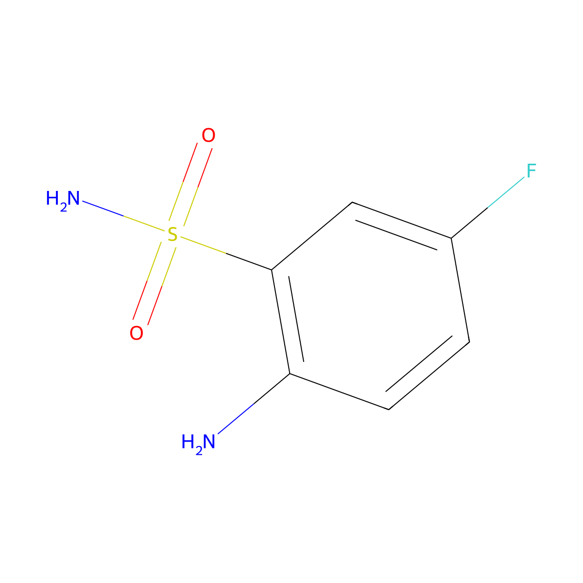 2-Amino-5-fluorobenzenesulfonamide molecular structure, CAS 1992-90-1