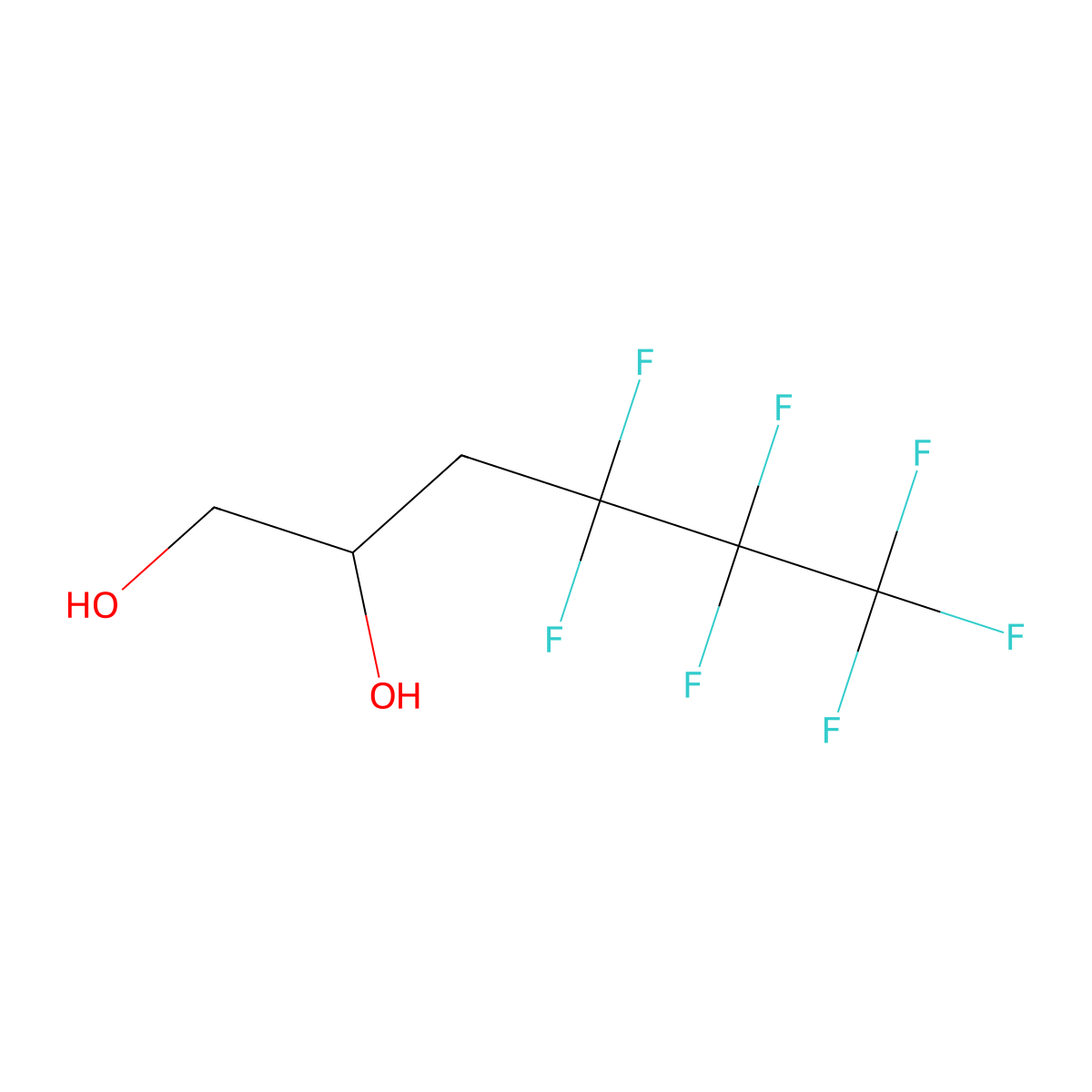 4,4,5,5,6,6,6-Heptafluorohexane-1,2-diol molecular structure, CAS 1992-91-2