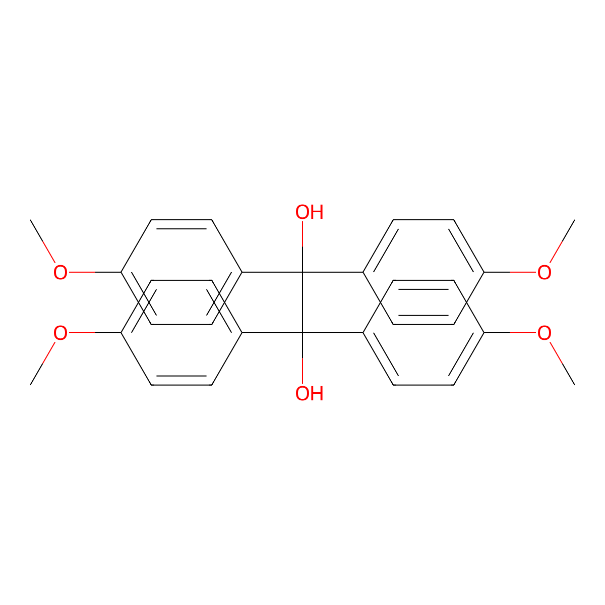 Tetrakis(4-methoxyphenyl)ethane-1,2-diol molecular structure, CAS 19920-00-4
