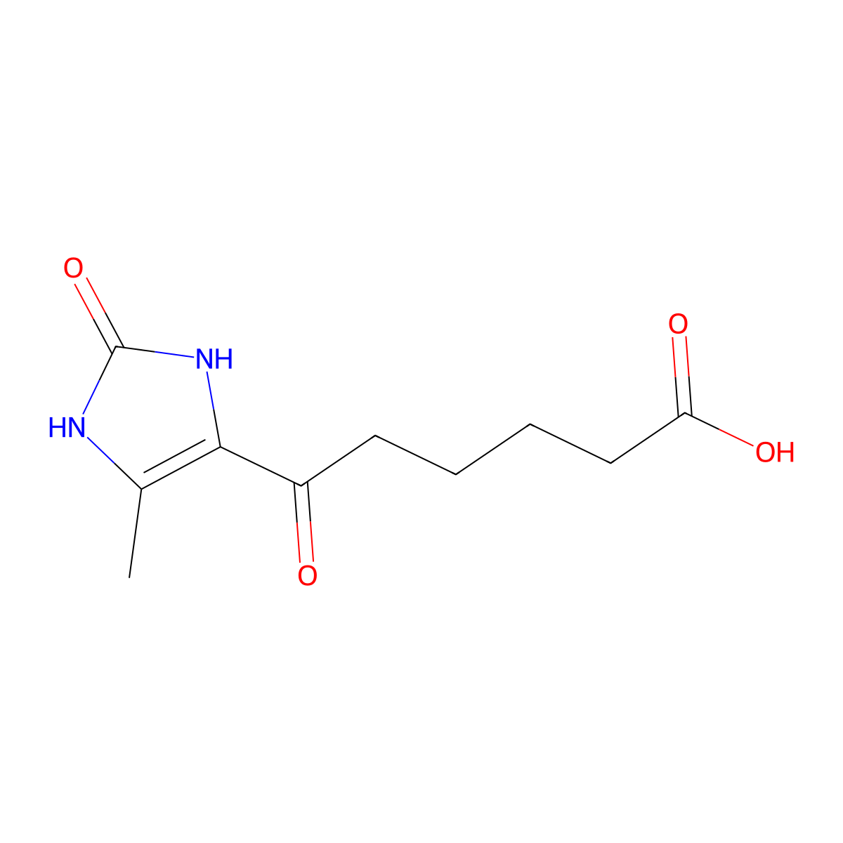 6-(5-Methyl-2-oxo-2,3-dihydro-1H-imidazol-4-yl)-6-oxo-hexanoic acid molecular structure, CAS 19920-34-4