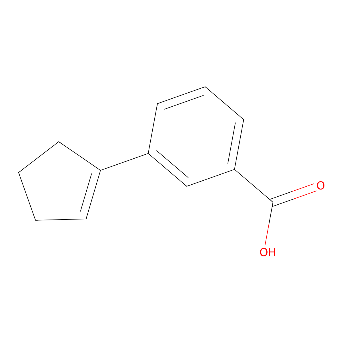 3-(Cyclopent-1-en-1-yl)benzoic acid molecular structure, CAS 19920-78-6