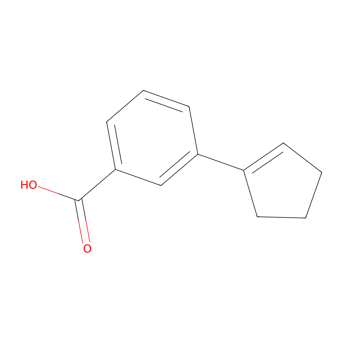 3-(Cyclopent-1-en-1-yl)benzoic acid molecular structure, CAS 19920-78-6