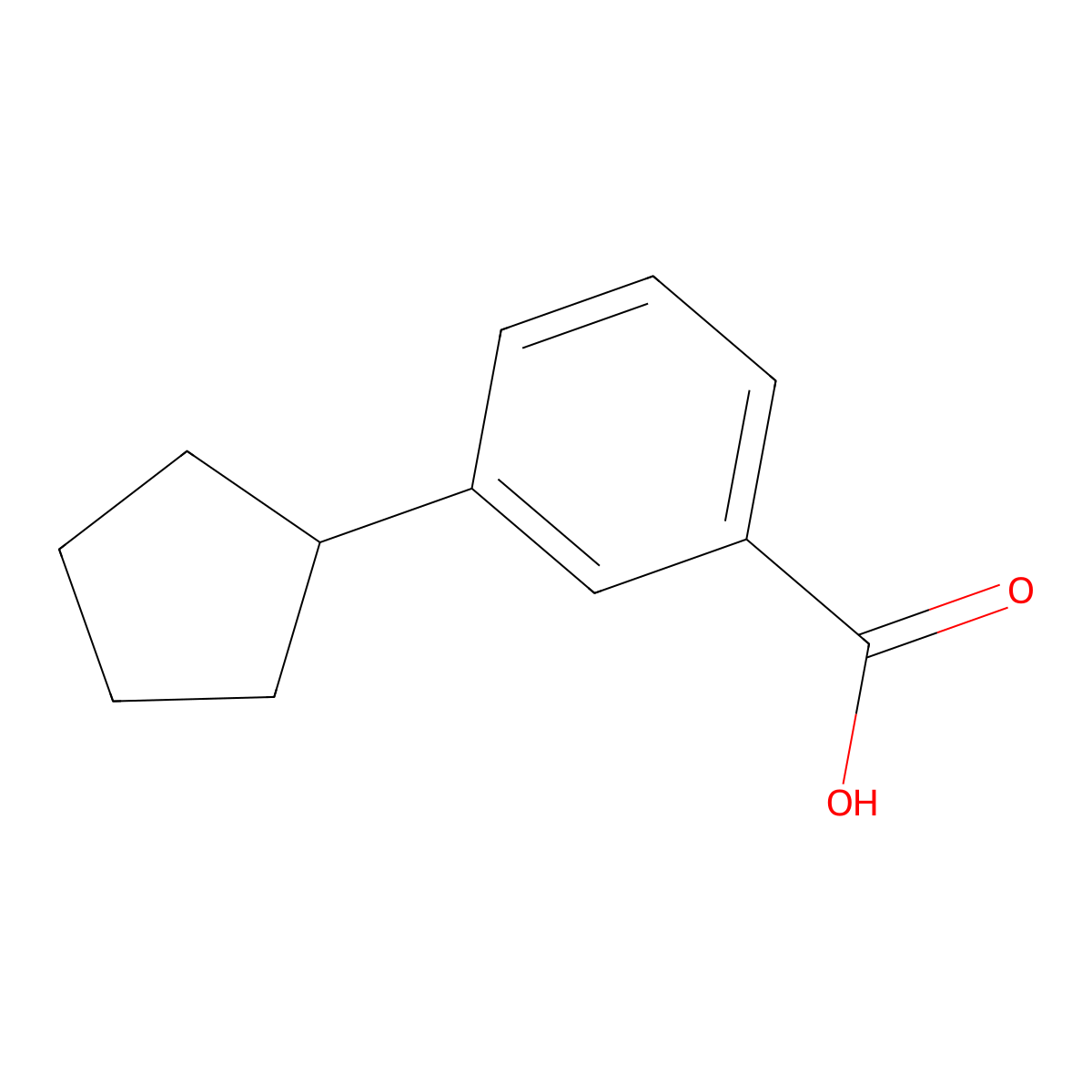 3-Cyclopentylbenzoic acid molecular structure, CAS 19920-79-7