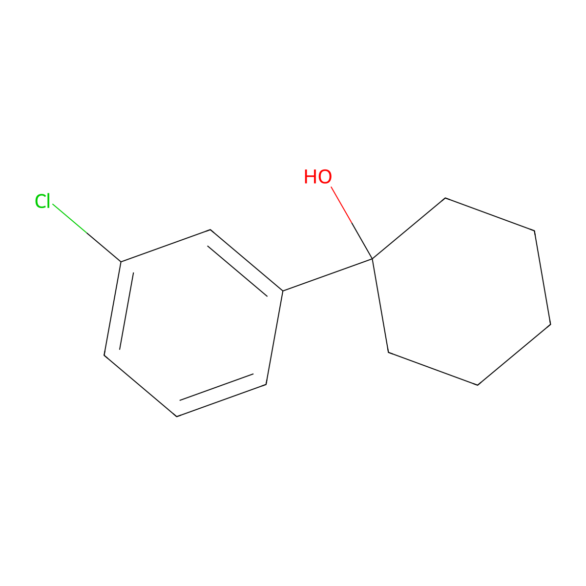 1-(3-Chlorophenyl)cyclohexanol molecular structure, CAS 19920-86-6