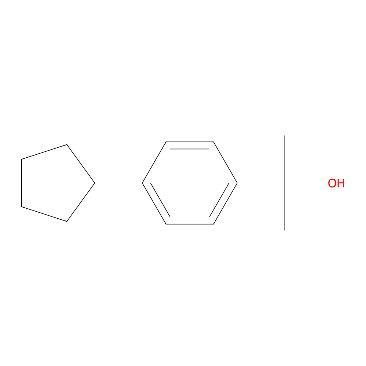 4-Cyclopentyl-alpha,alpha-dimethylbenZenemethanol molecular structure, CAS 19920-90-2