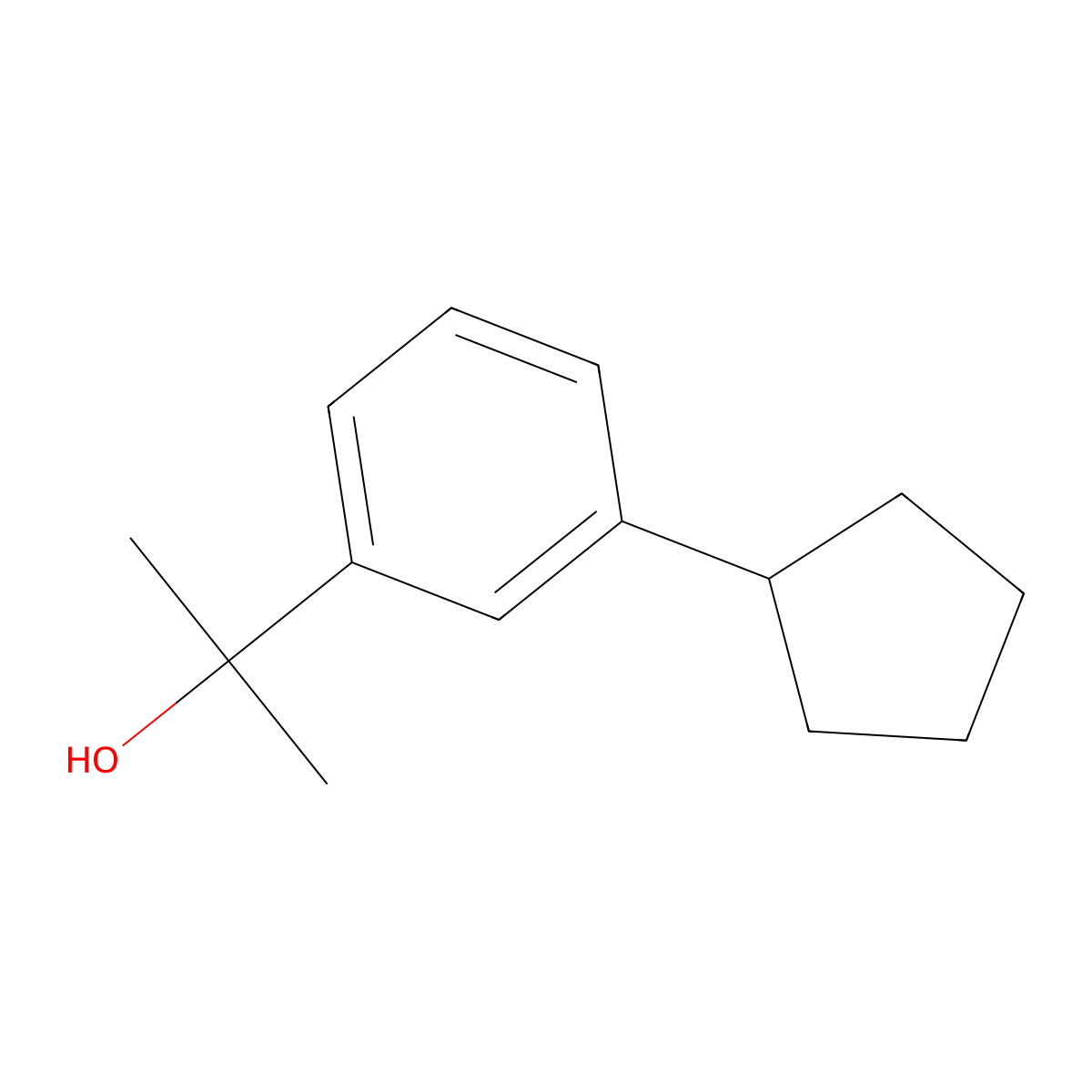 3-Cyclopentyl-alpha,alpha-dimethylbenZenemethanol molecular structure, CAS 19920-91-3