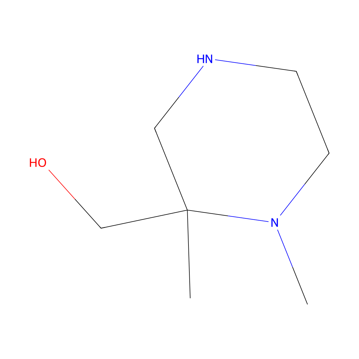 (1,2-Dimethyl-2-piperazinyl)methanol molecular structure, CAS 1992041-85-6