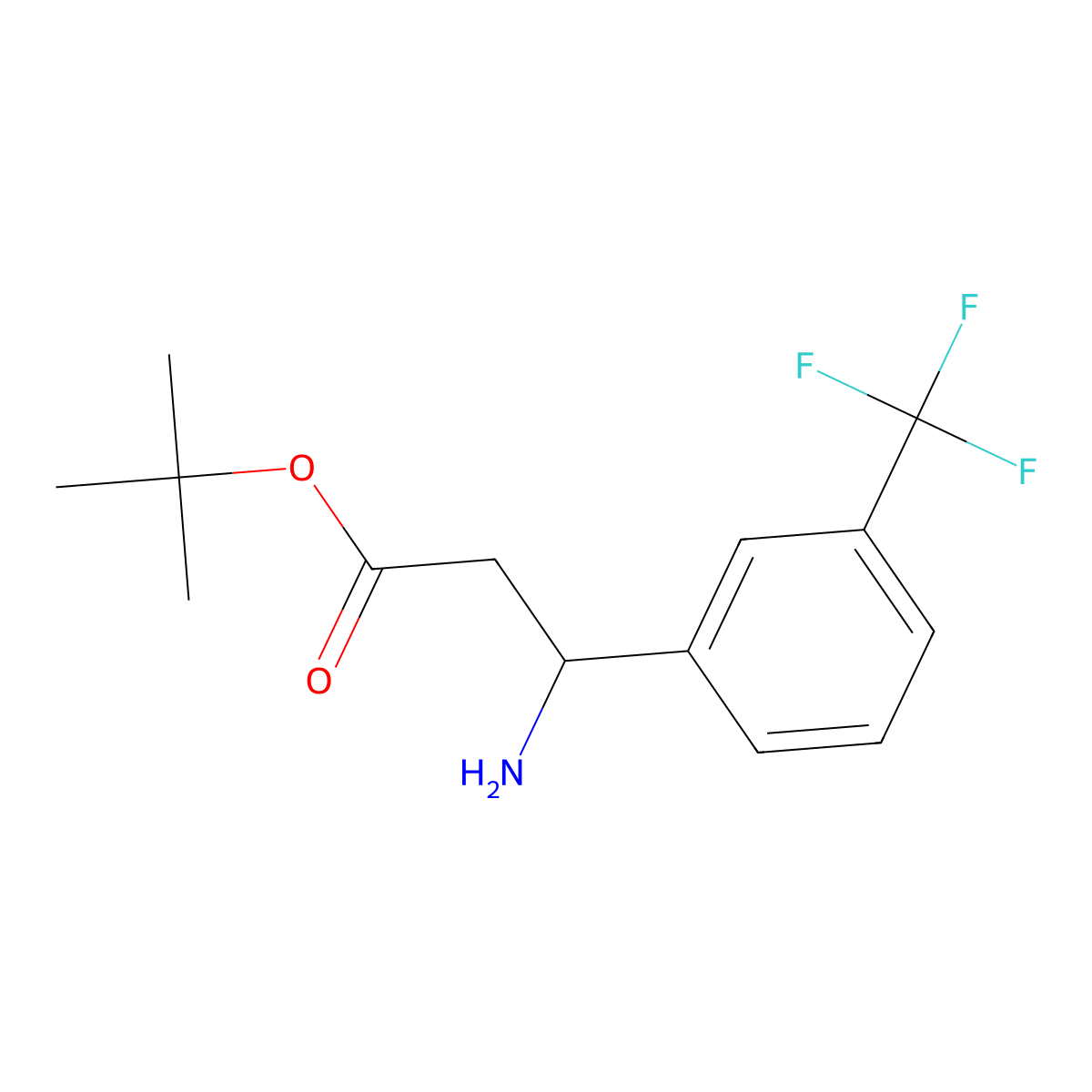 tert-butyl (3S)-3-amino-3-[3-(trifluoromethyl)phenyl]propanoate molecular structure, CAS 1992045-54-1