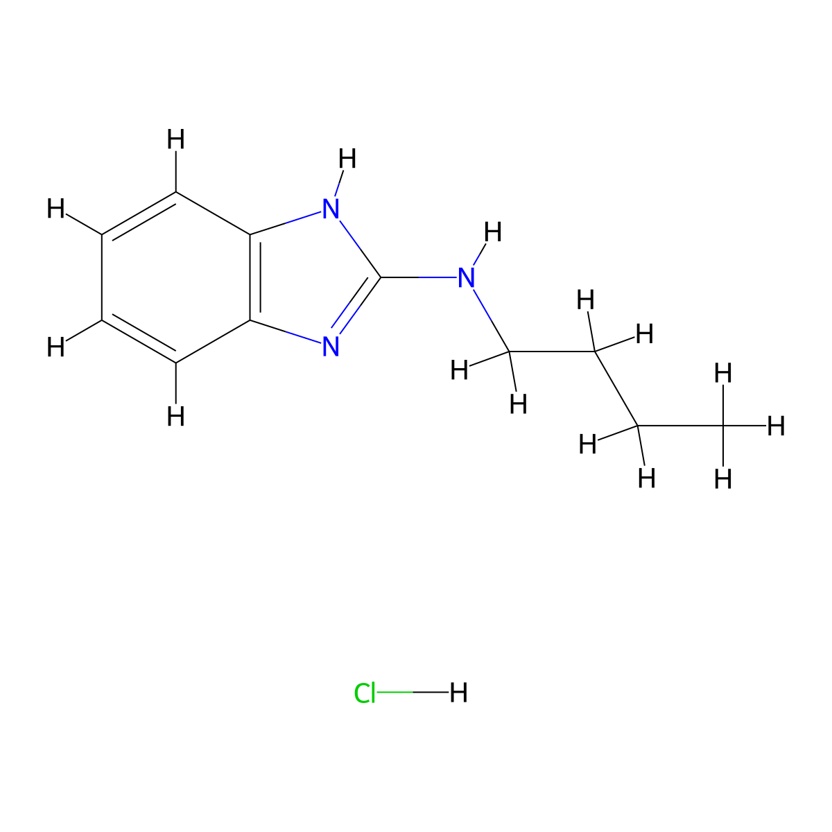 N-Butyl-1H-benzimidazol-2-amine hydrochloride molecular structure, CAS 1992047-63-8
