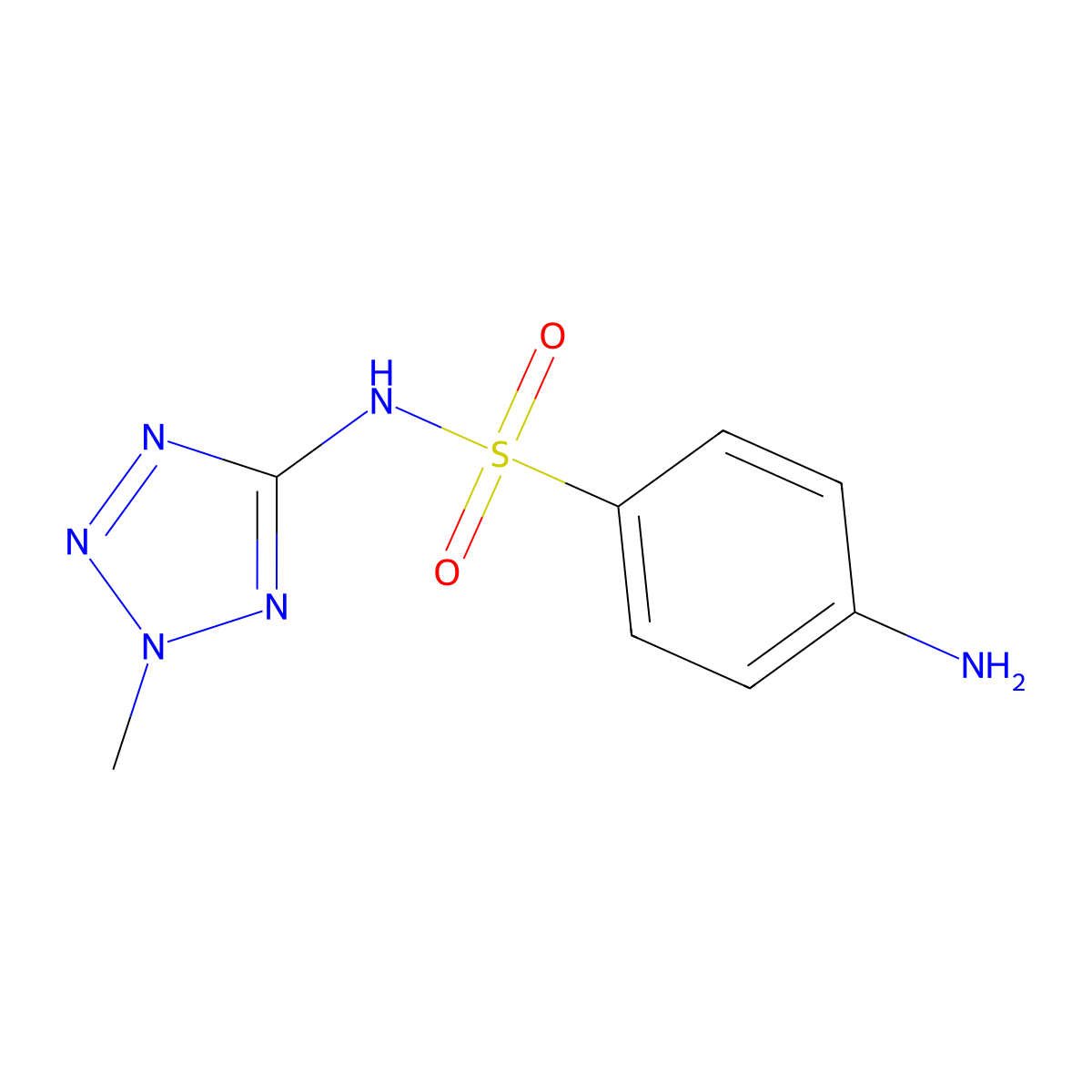 4-amino-N-(2-methyl-2H-1,2,3,4-tetrazol-5-yl)benzene-1-sulfonamide molecular structure, CAS 19921-12-1