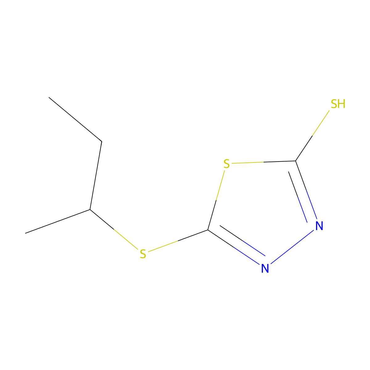 5-(Sec-butylthio)-1,3,4-thiadiazole-2-thiol molecular structure, CAS 19921-51-8