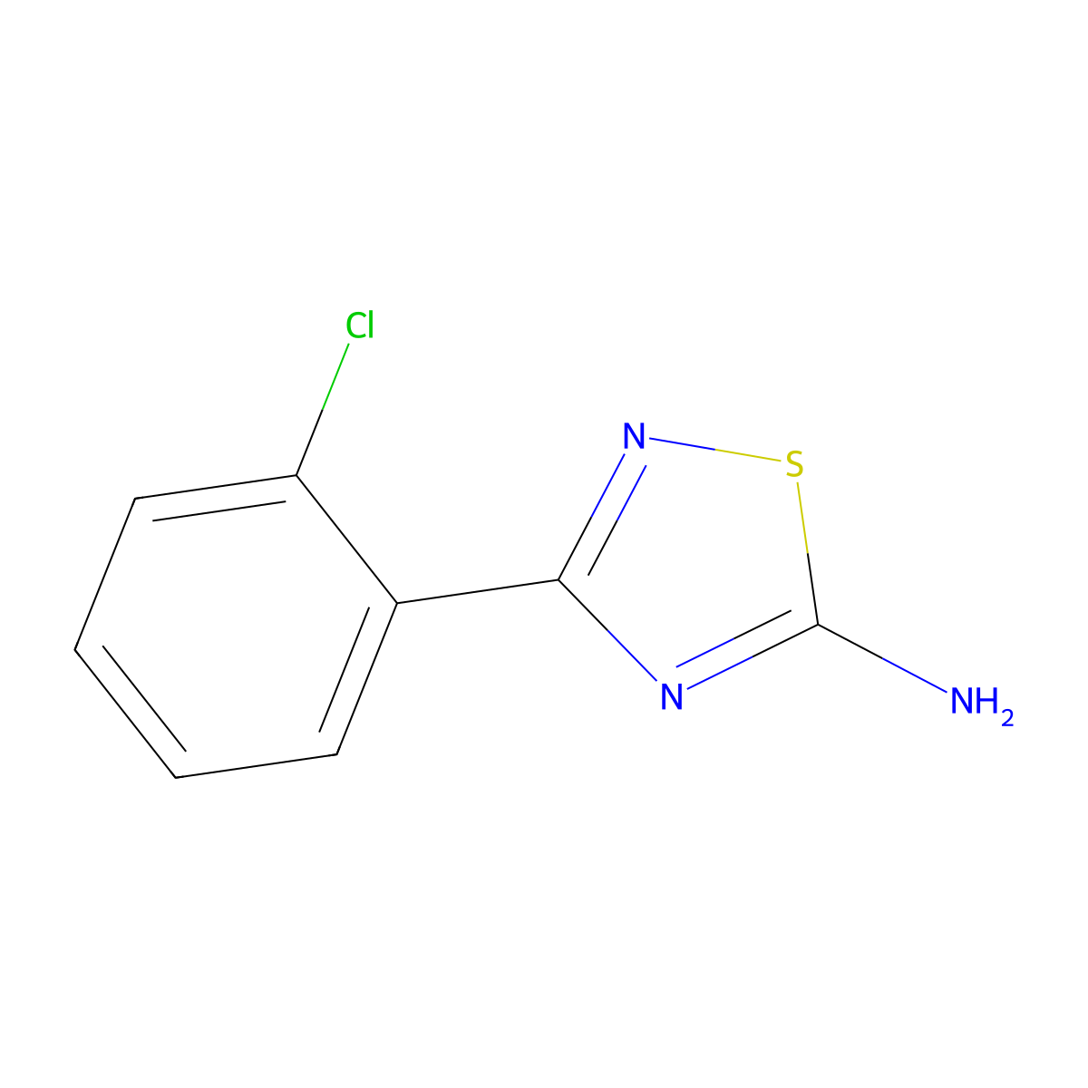 3-(2-Chlorophenyl)-1,2,4-thiadiazol-5-amine molecular structure, CAS 19922-06-6