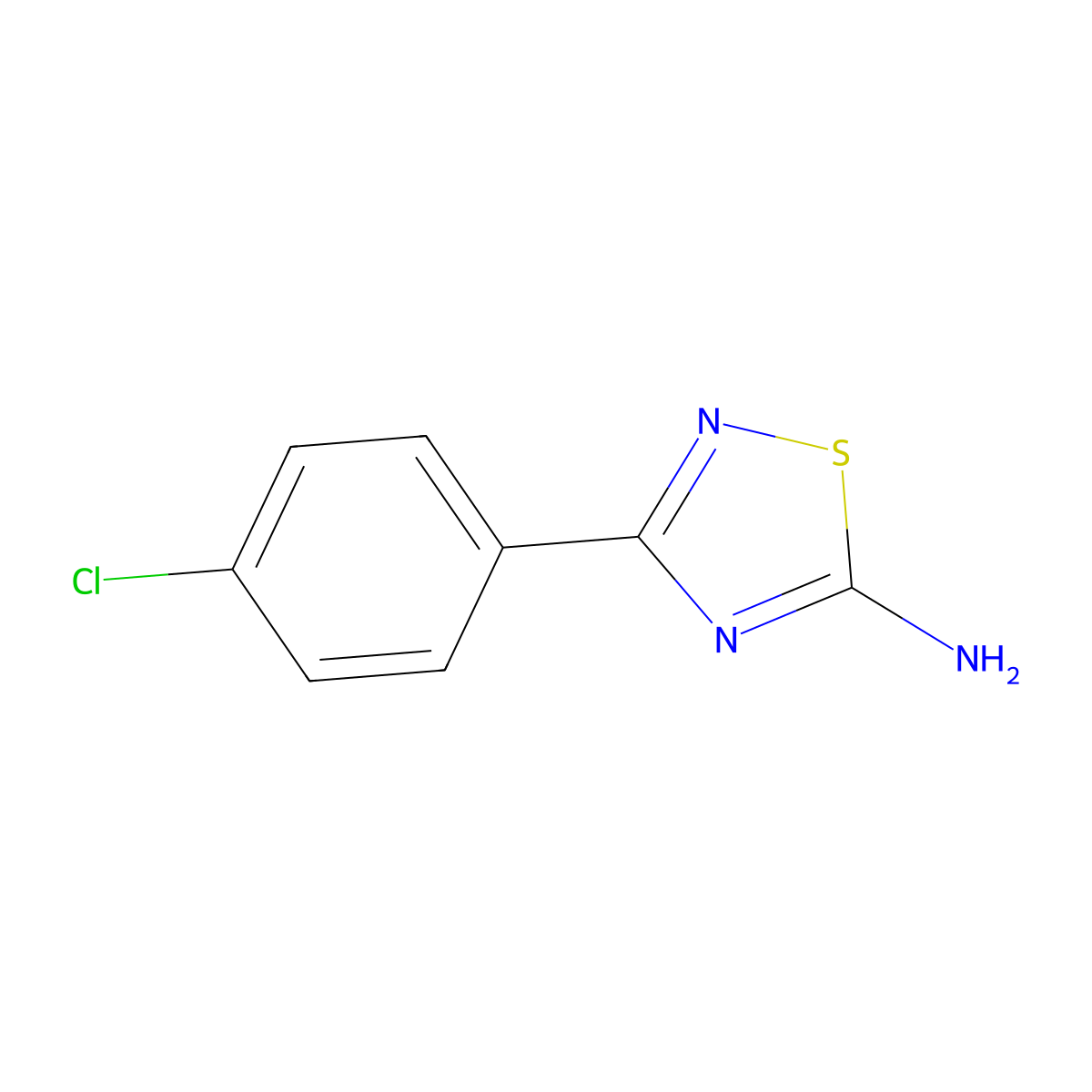 3-(4-Chlorophenyl)-1,2,4-thiadiazol-5-amine molecular structure, CAS 19922-07-7
