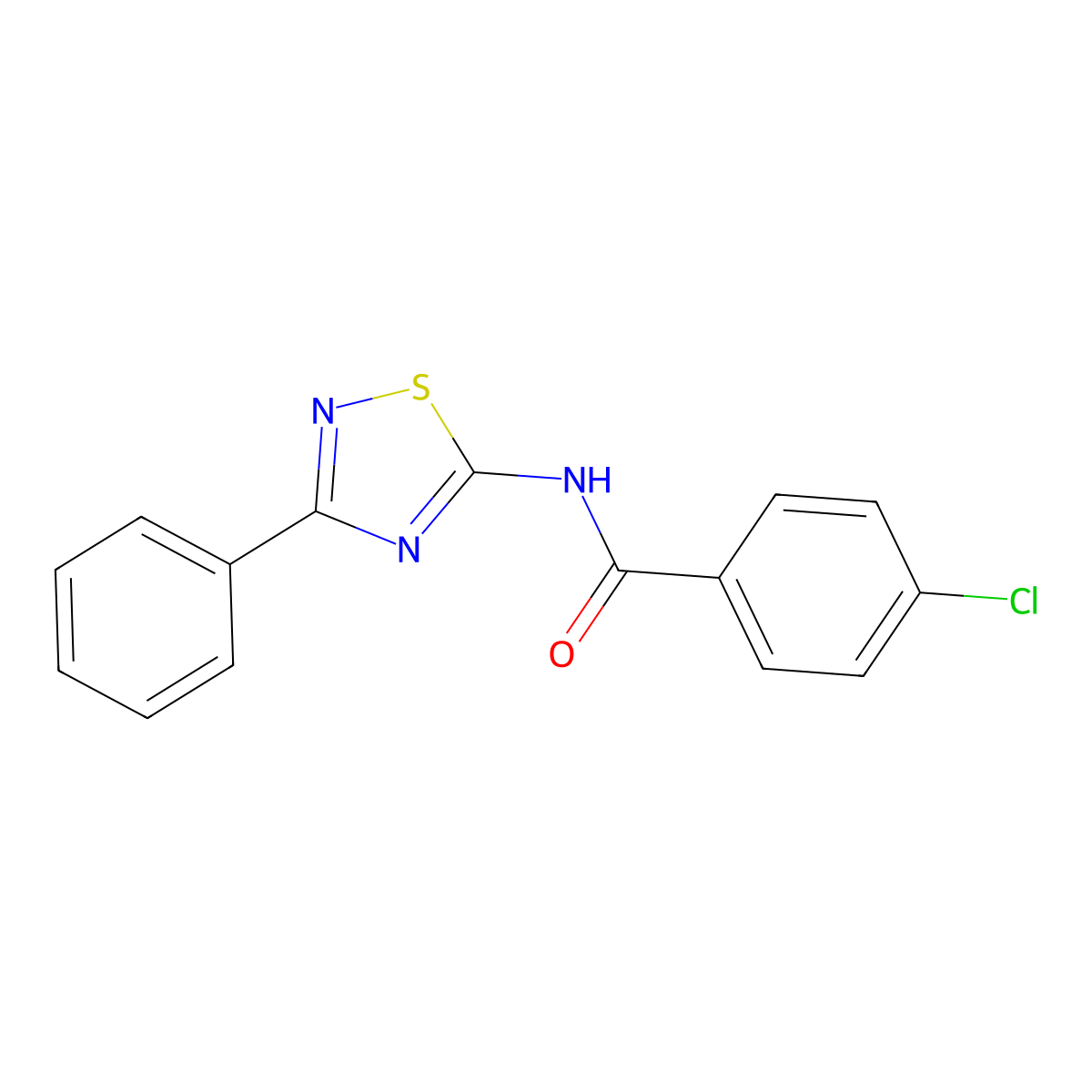 4-chloro-N-(3-phenyl-1,2,4-thiadiazol-5-yl)benzamide molecular structure, CAS 19922-23-7