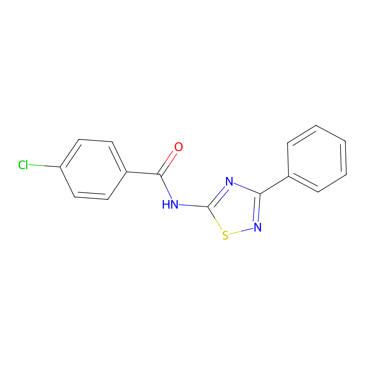 4-chloro-N-(3-phenyl-1,2,4-thiadiazol-5-yl)benzamide molecular structure, CAS 19922-23-7