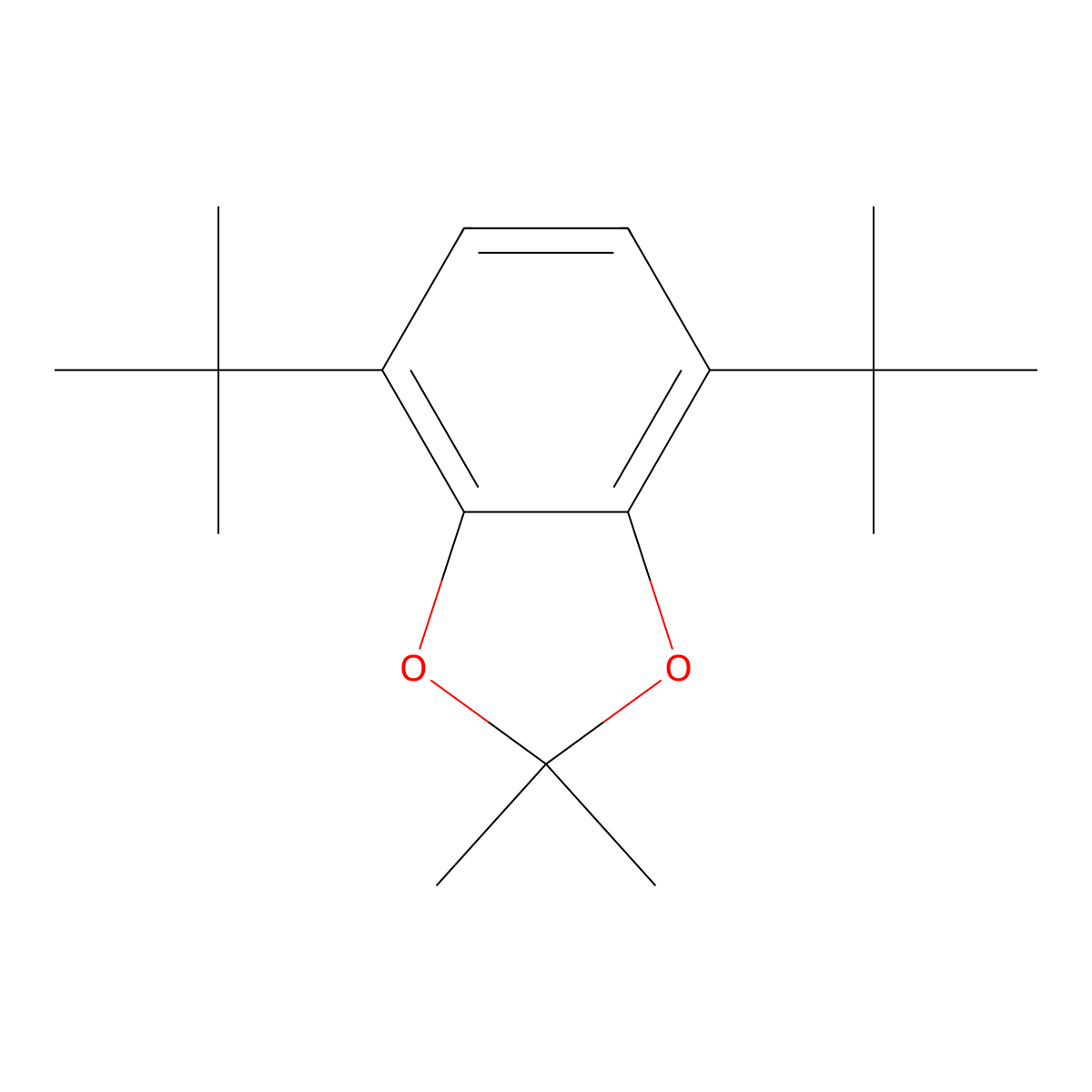 4,7-Ditert-butyl-2,2-dimethyl-1,3-benzodioxole molecular structure, CAS 19924-24-4