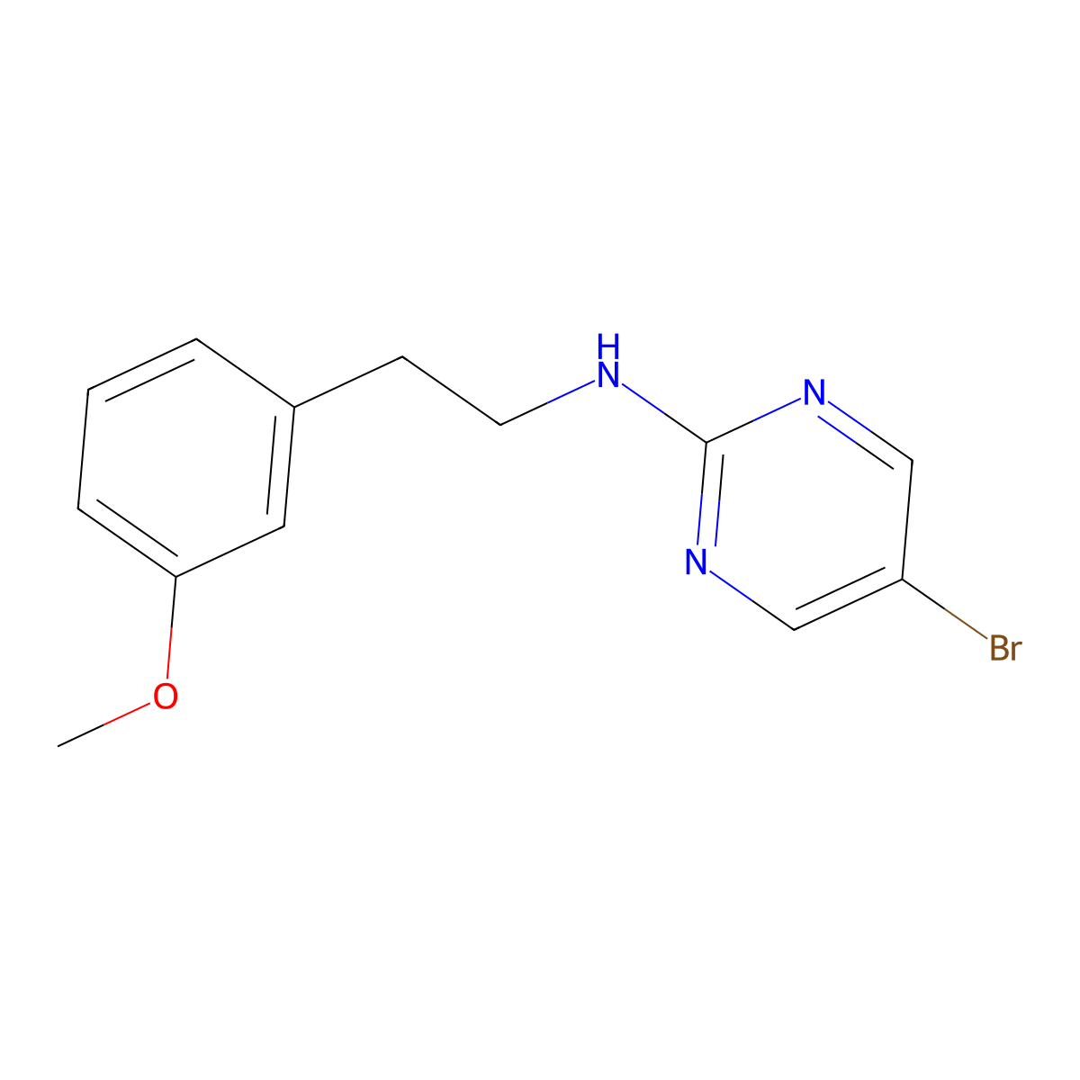 5-bromo-N-[2-(3-methoxyphenyl)ethyl]pyrimidin-2-amine molecular structure, CAS 1992582-53-2