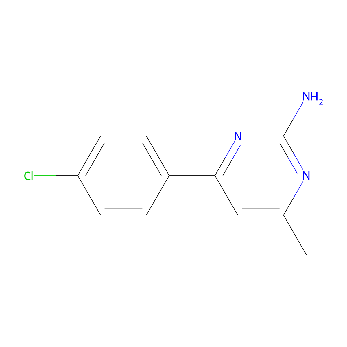 4-(4-Chlorophenyl)-6-methylpyrimidin-2-amine molecular structure, CAS 19927-54-9