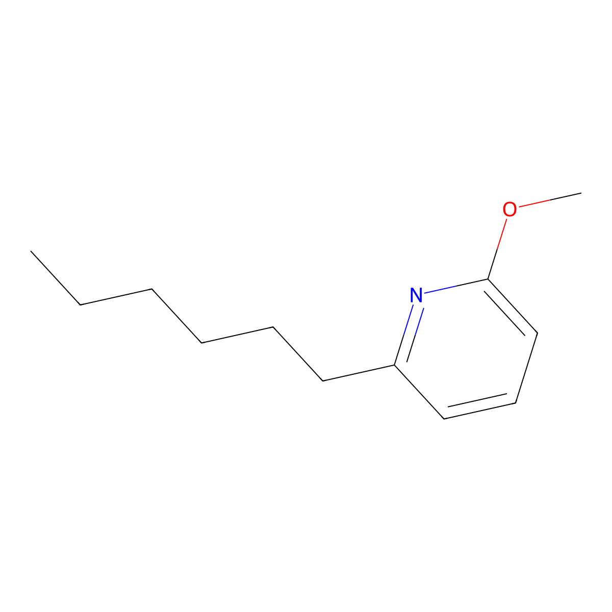 2-Hexyl-6-methoxypyridine molecular structure, CAS 199273-57-9