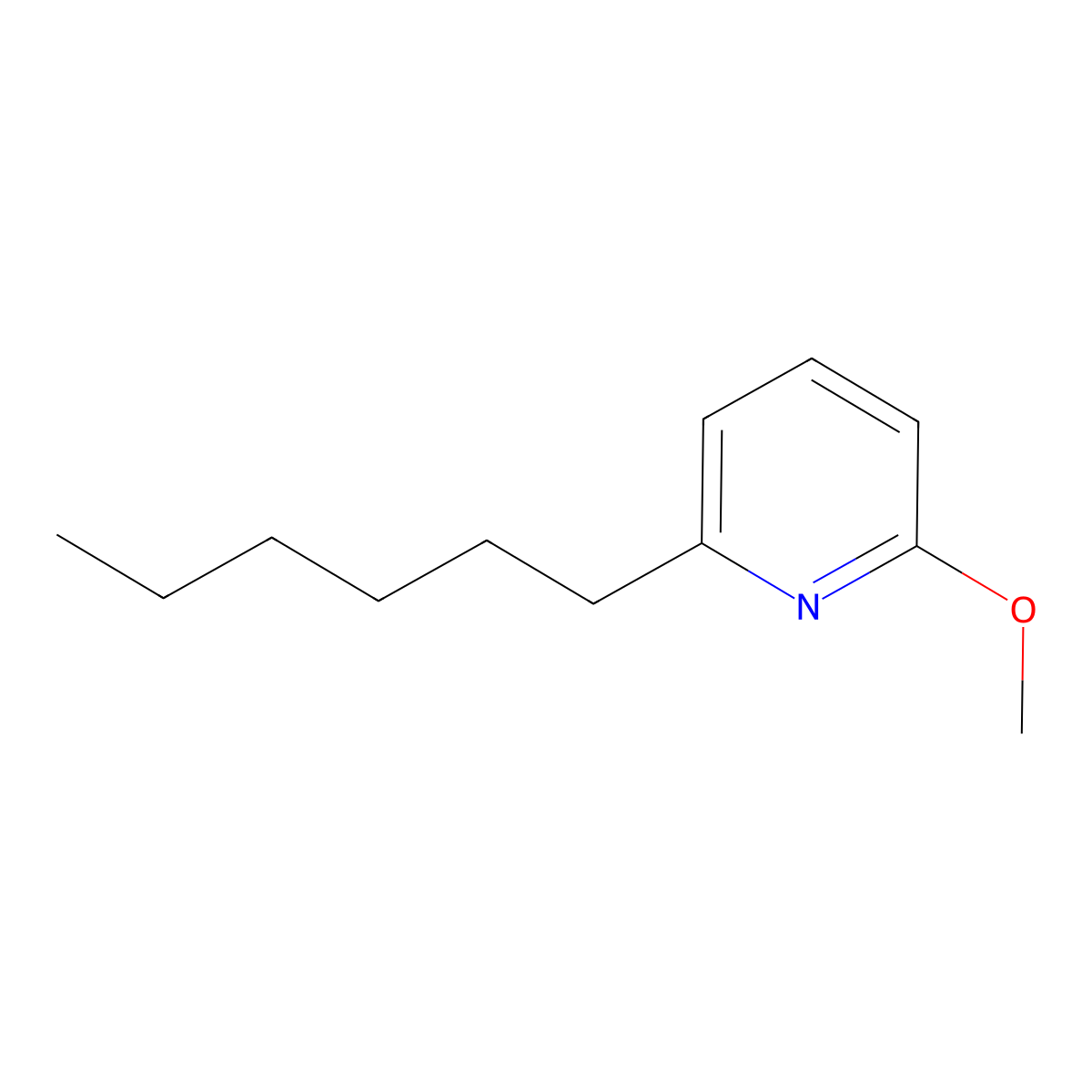 2-Hexyl-6-methoxypyridine molecular structure, CAS 199273-57-9