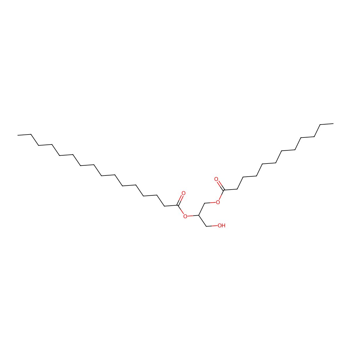 1-Lauroyl-2-Palmitoyl-rac-glycerol molecular structure, CAS 199274-83-4