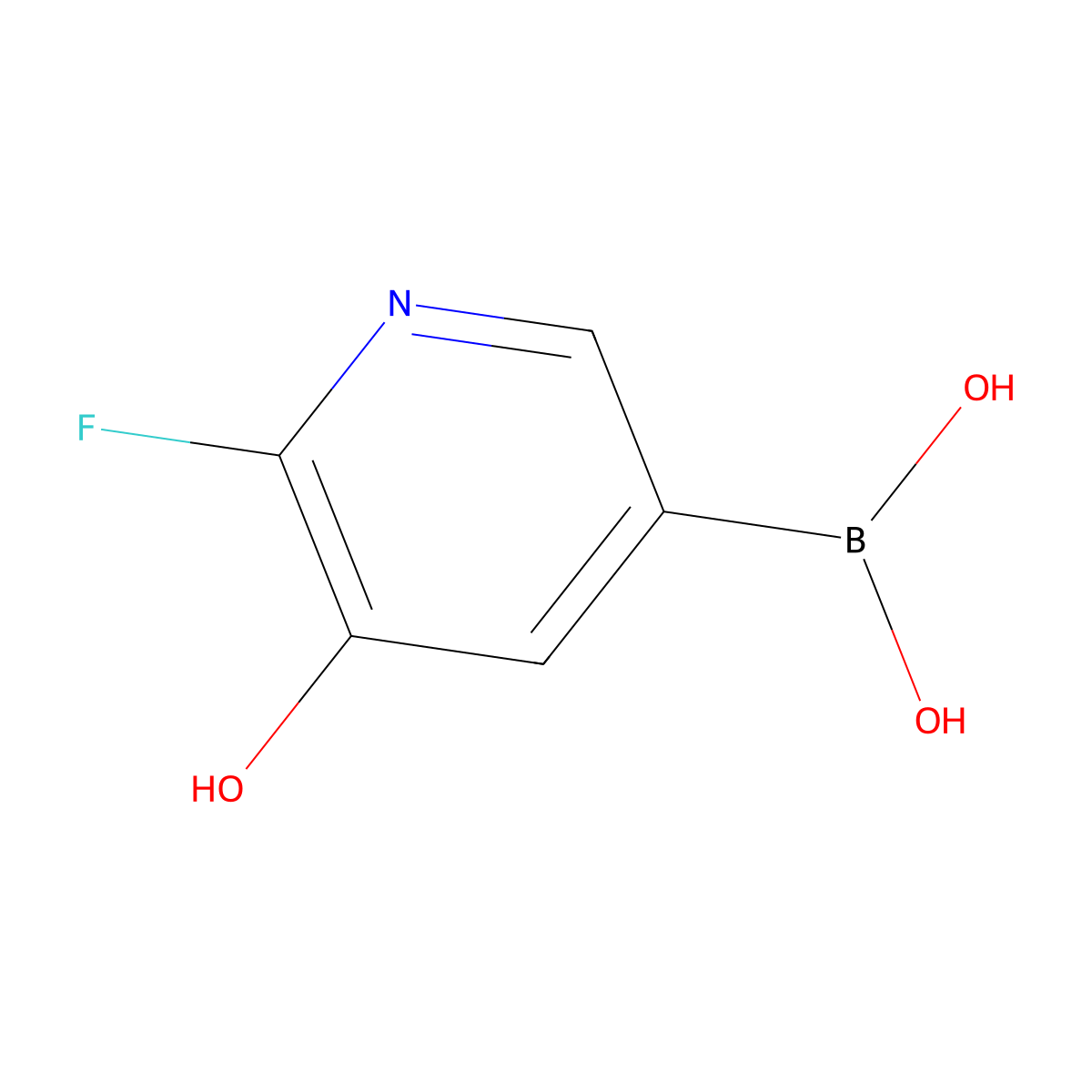 (6-Fluoro-5-hydroxypyridin-3-yl)boronic acid molecular structure, CAS 1992782-77-0