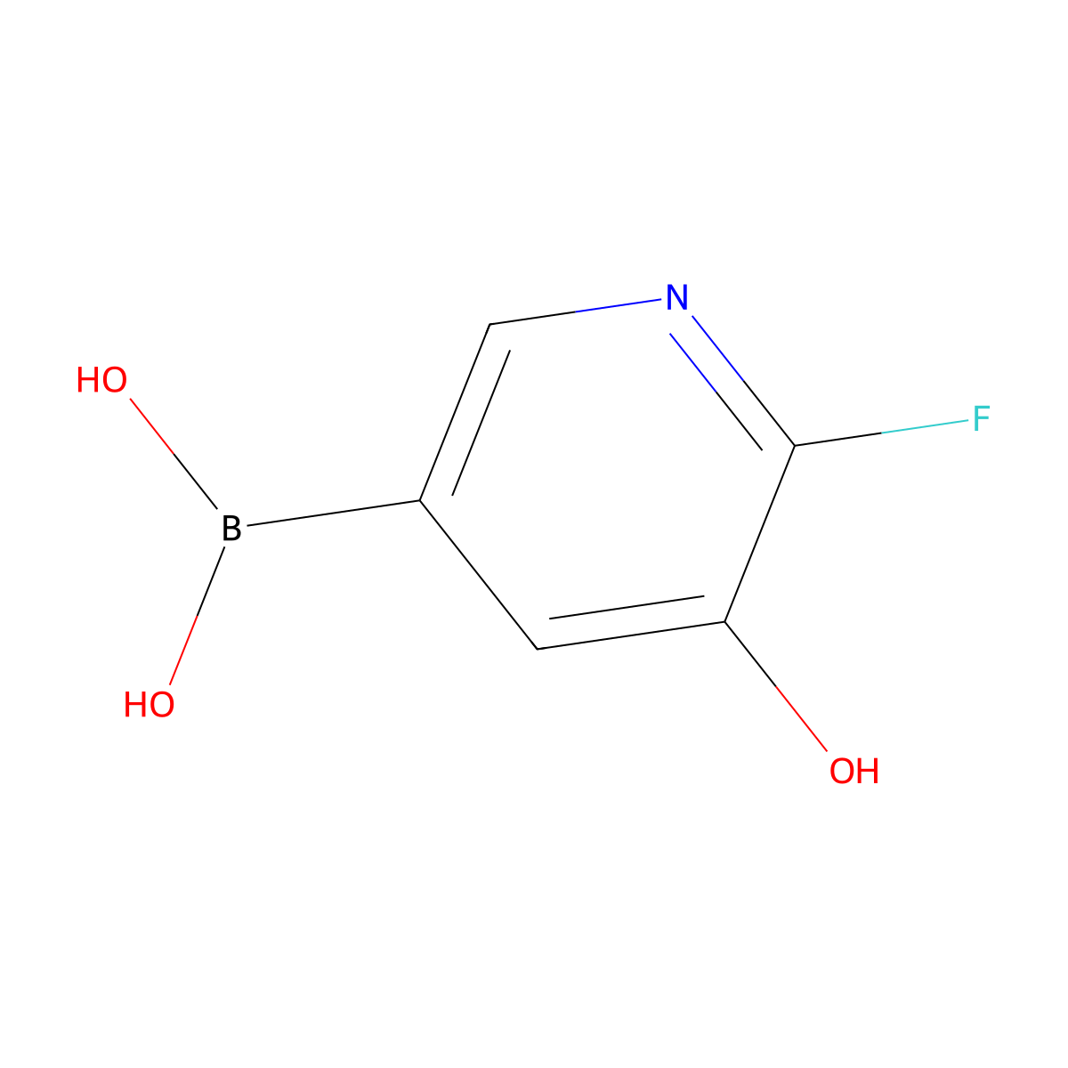 (6-Fluoro-5-hydroxypyridin-3-yl)boronic acid molecular structure, CAS 1992782-77-0